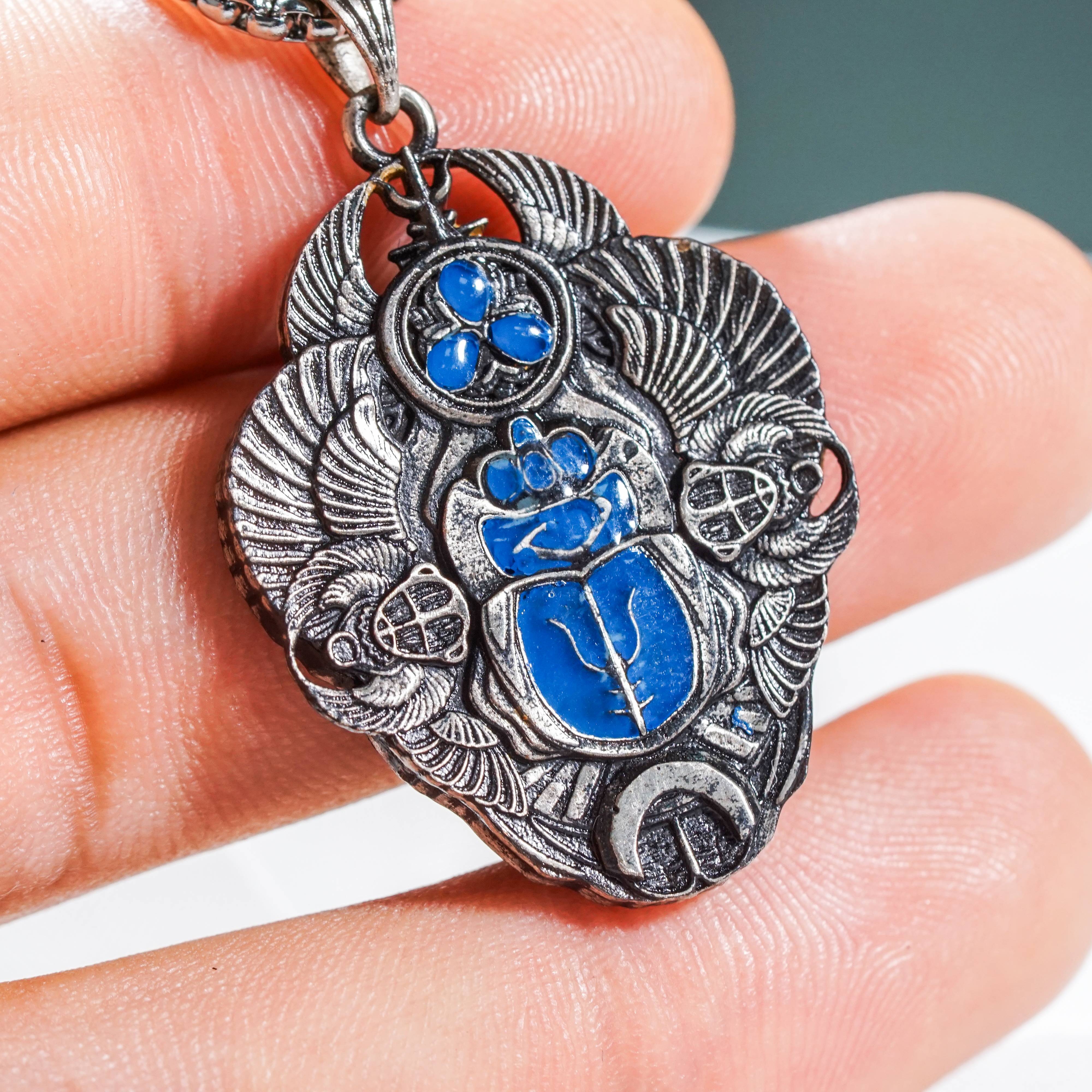 Baldur's Gate 3 Scarab of Protection Amulet Handmade Silver 950, Baldur's Gate 3 Necklace, Scarab Pendant 3 - EternaSilver DSC07984 - EternaSilver