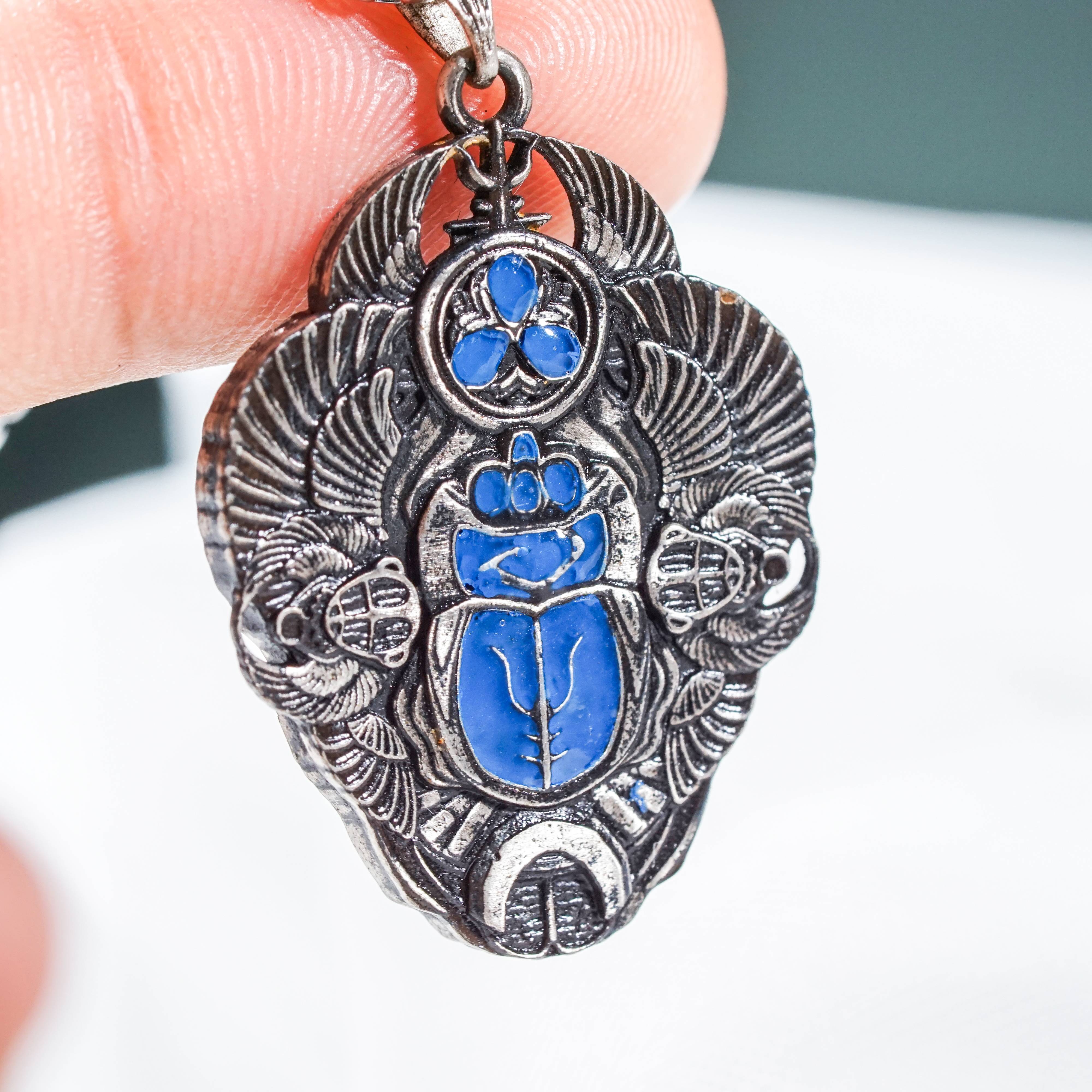 Baldur's Gate 3 Scarab of Protection Amulet Handmade Silver 950, Baldur's Gate 3 Necklace, Scarab Pendant 5 - EternaSilver DSC07986 - EternaSilver