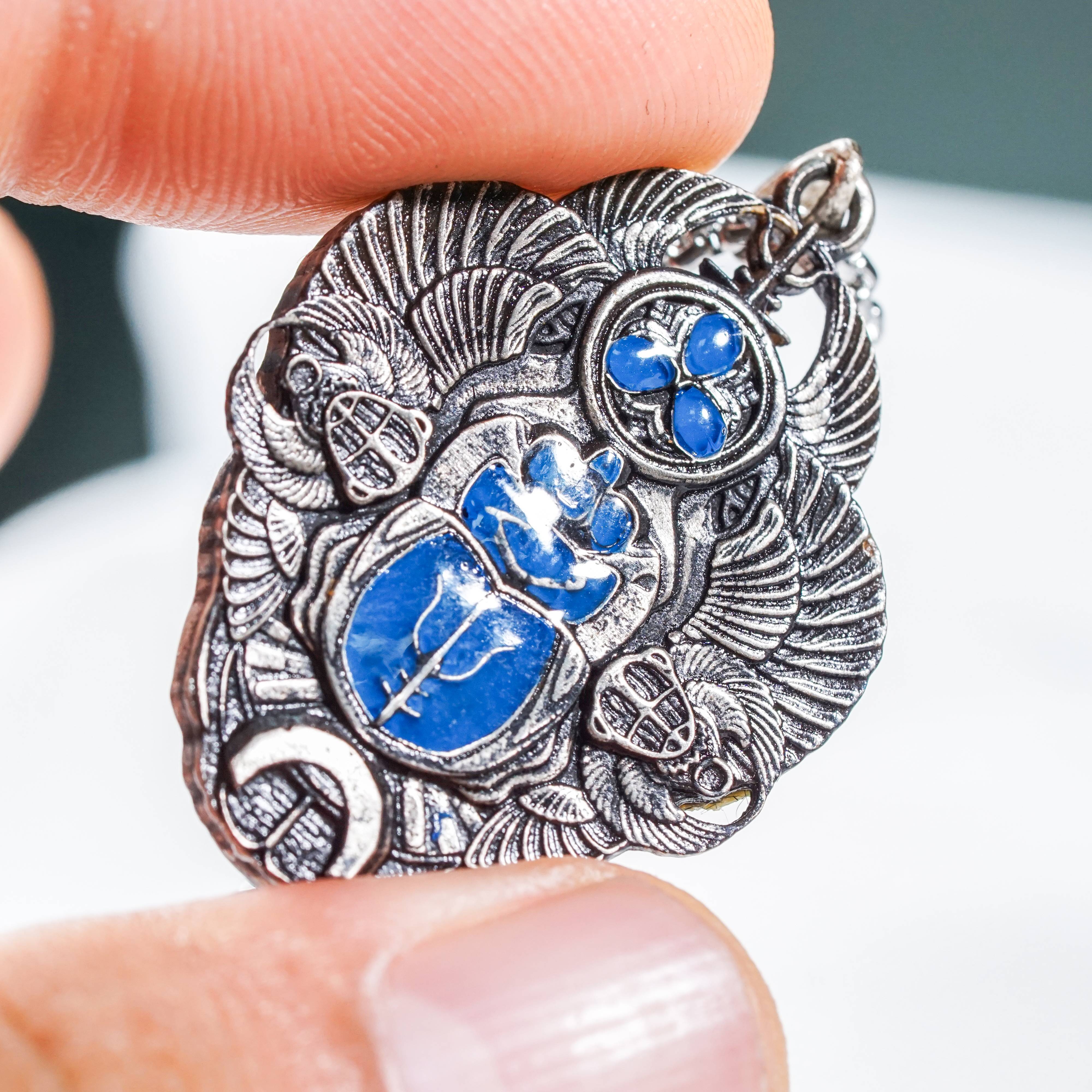 Baldur's Gate 3 Scarab of Protection Amulet Handmade Silver 950, Baldur's Gate 3 Necklace, Scarab Pendant 6 - EternaSilver DSC07987 - EternaSilver