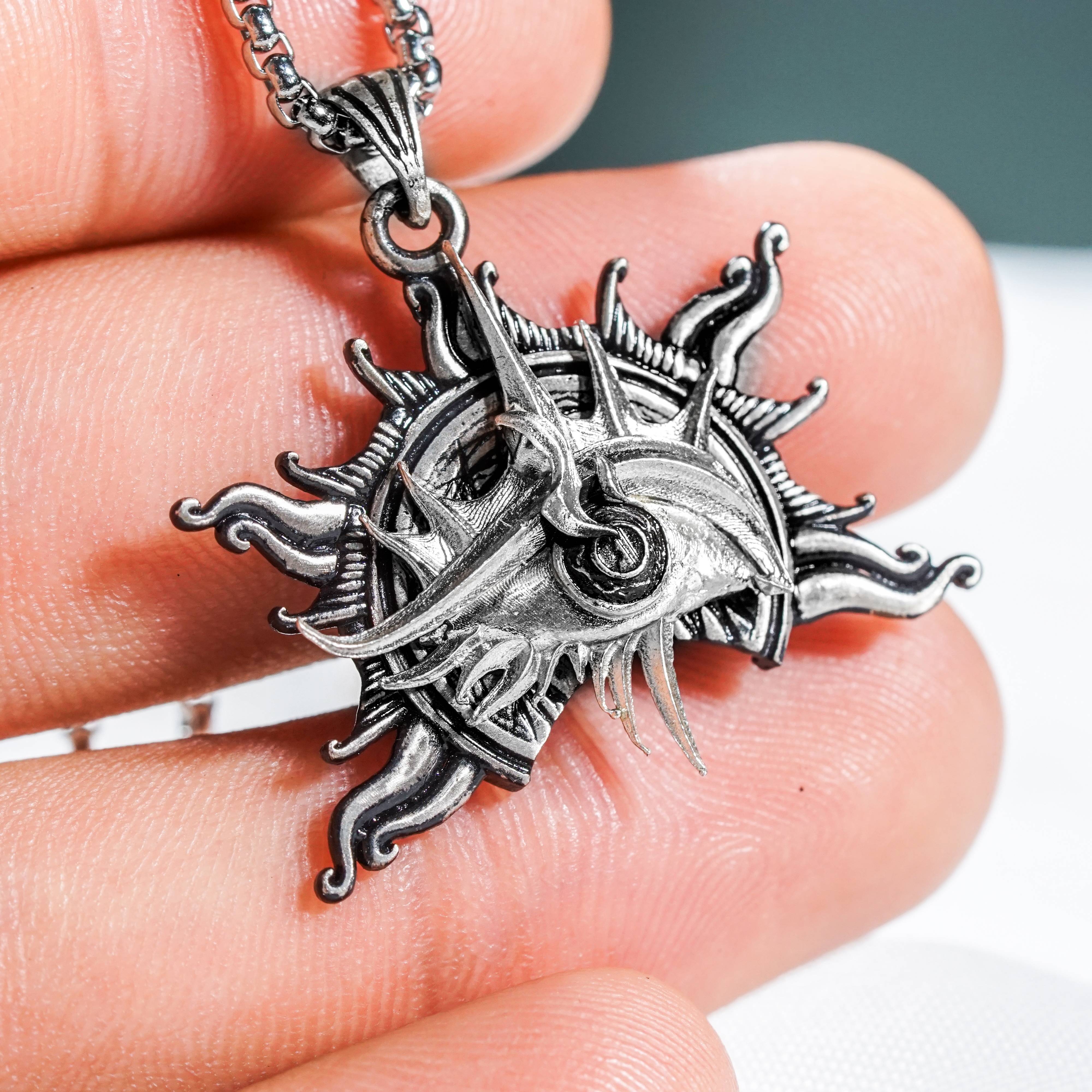 Baldur's Gate 3 Warlock Silver 950 Badge Necklace, Unique Silver Pendant Inspired by BG3, Gift for Fans of Baldur's Gate 3 3 - EternaSilver DSC07989 - EternaSilver