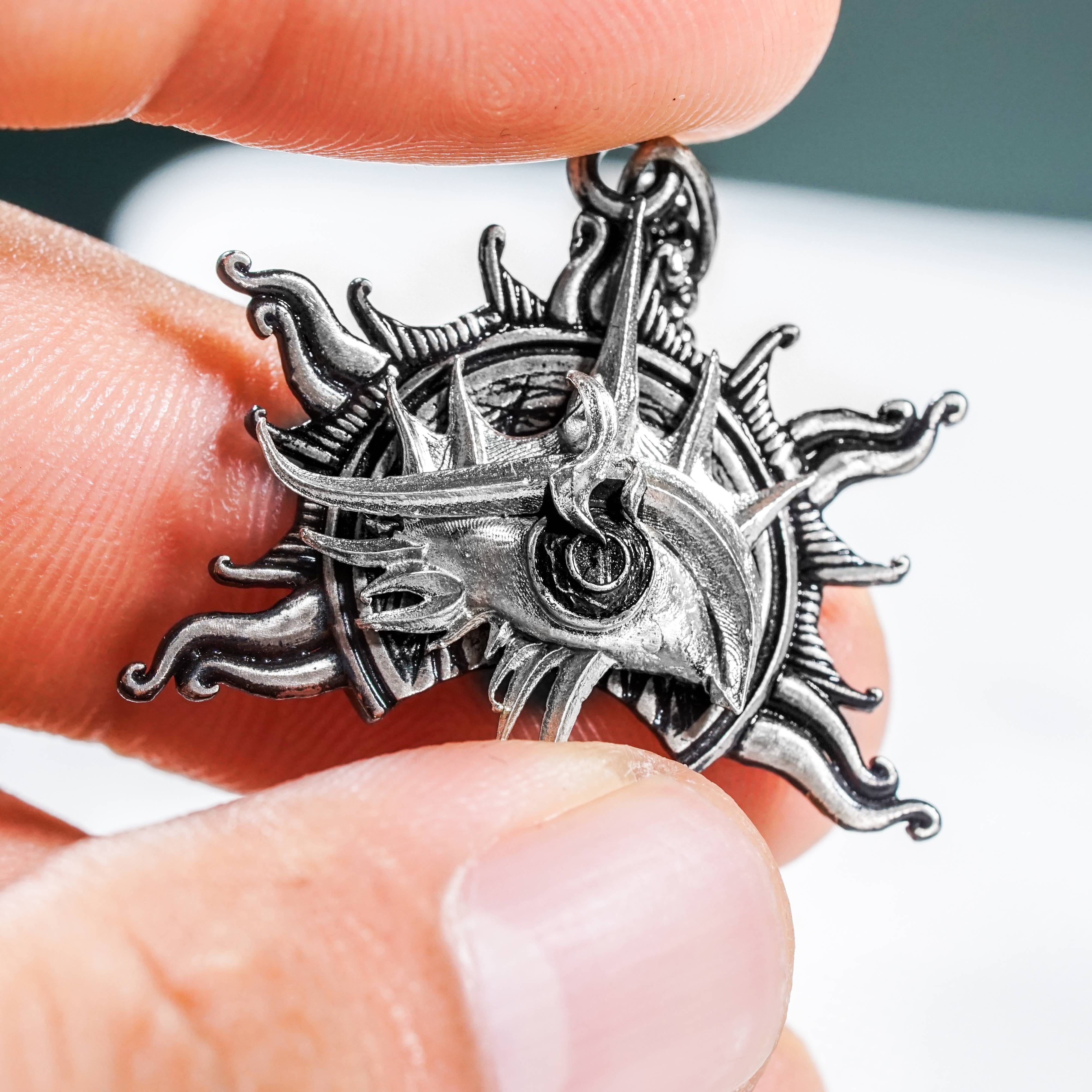 Baldur's Gate 3 Warlock Silver 950 Badge Necklace, Unique Silver Pendant Inspired by BG3, Gift for Fans of Baldur's Gate 3 4 - EternaSilver DSC07990 - EternaSilver