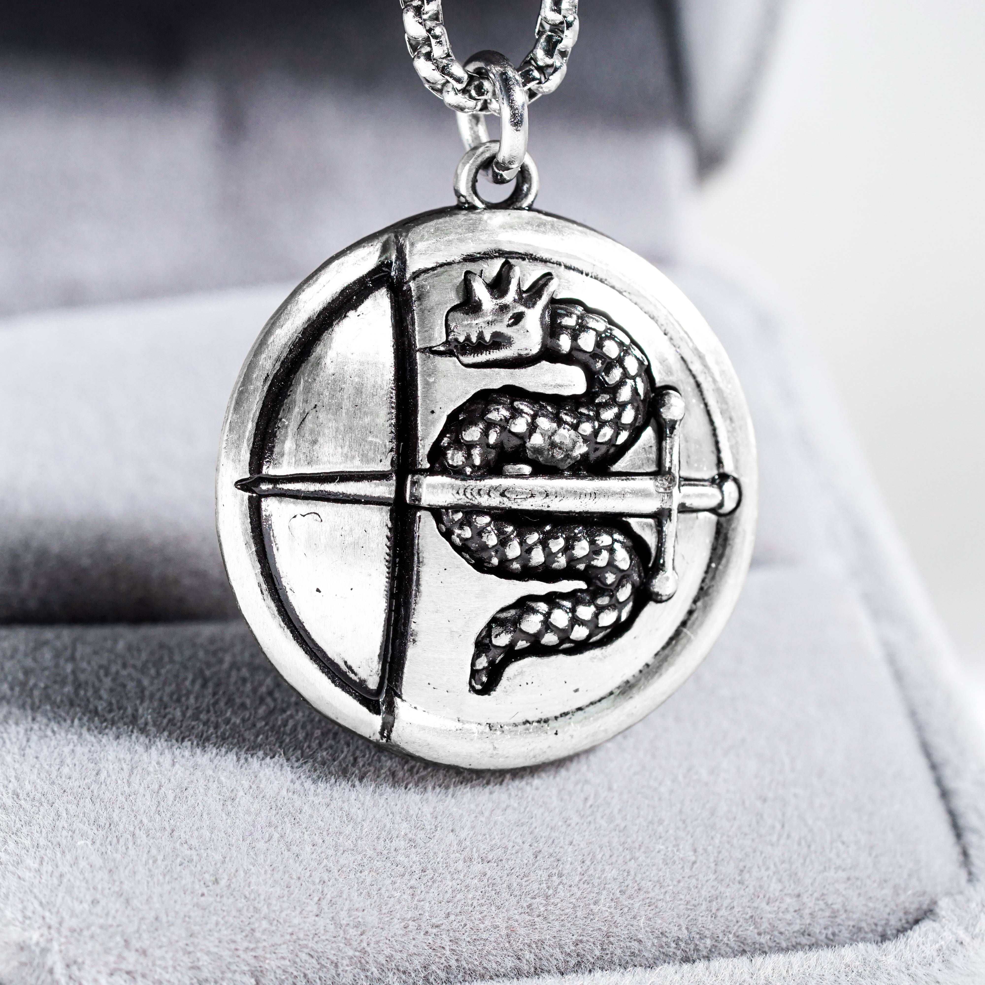 Metaphor Refantazio Heismay Badge Necklace, Metaphor Refantazio Jewelry, Silver 950 Metaphor Refantazio Jewelry, Heismay