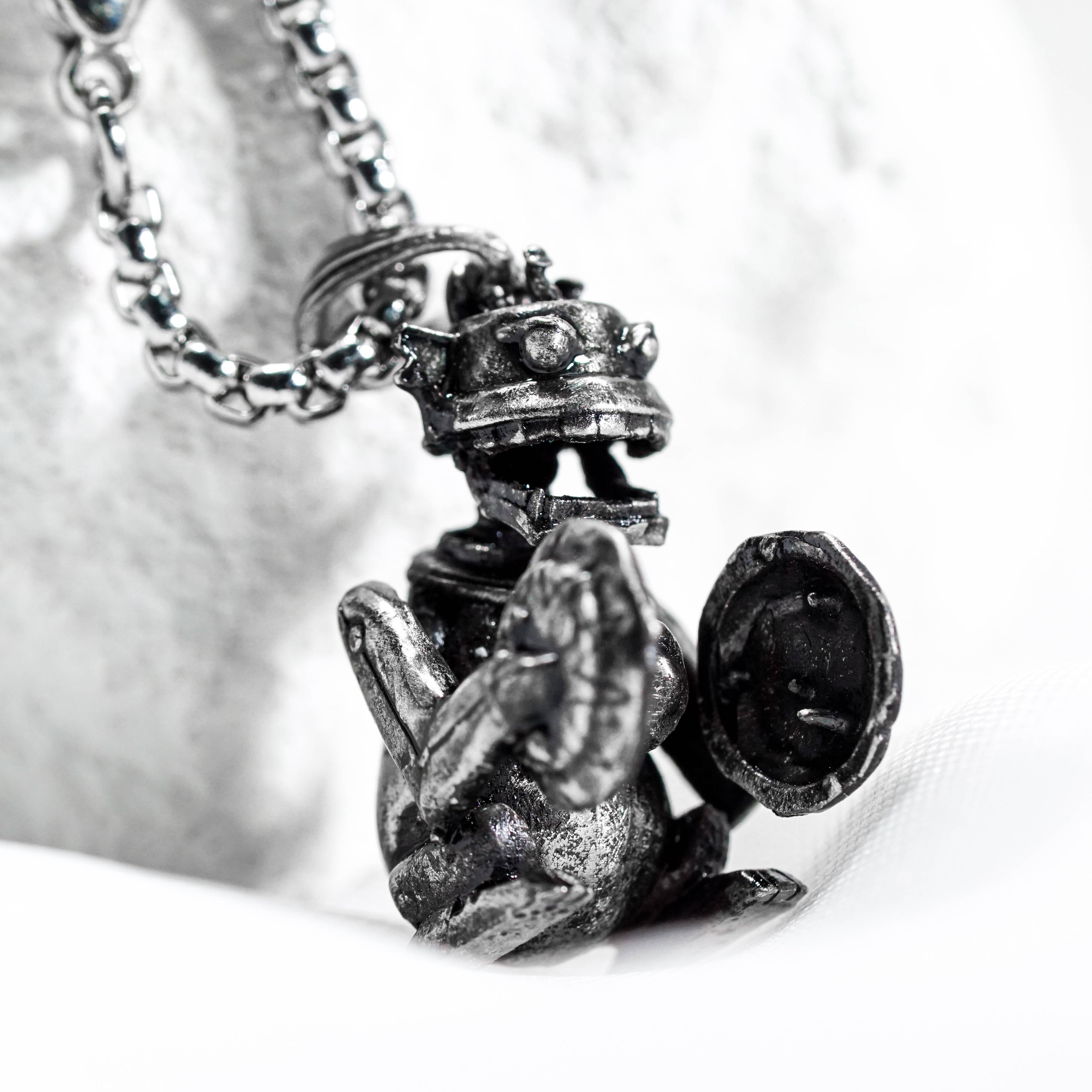 LOL Arcane Jewelry, Monkey Bomb Necklace, Jinx Graffiti Pendant, Powder Jewelry, Silver Boom Chain