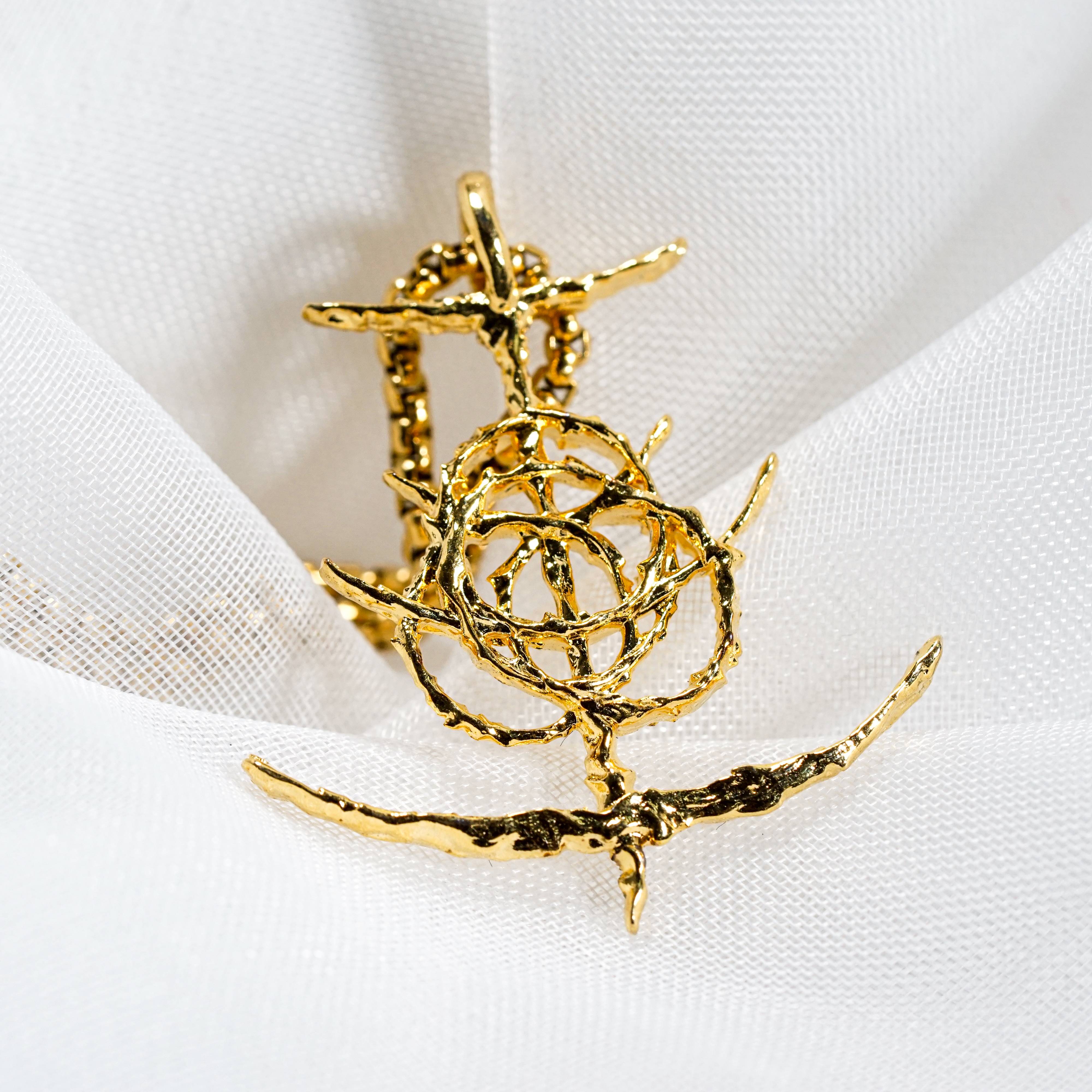 Elden Ring Logo Necklace, Handmade Silver 950 or 14K Gold Plated Pendant, Fantasy RPG Jewelry, Gift for Gamers & Collectors 5 - EternaSilver DSC08411 - EternaSilver