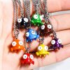 Repo Monster Necklace, Handcrafted 950 Silver Alien Pendant with Colorful Gloss Finish, Gamer Jewelry