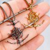 Elden Ring Logo Necklace, Handmade Silver 950 or 14K Gold Plated Pendant, Fantasy RPG Jewelry, Gift for Gamers & Collectors