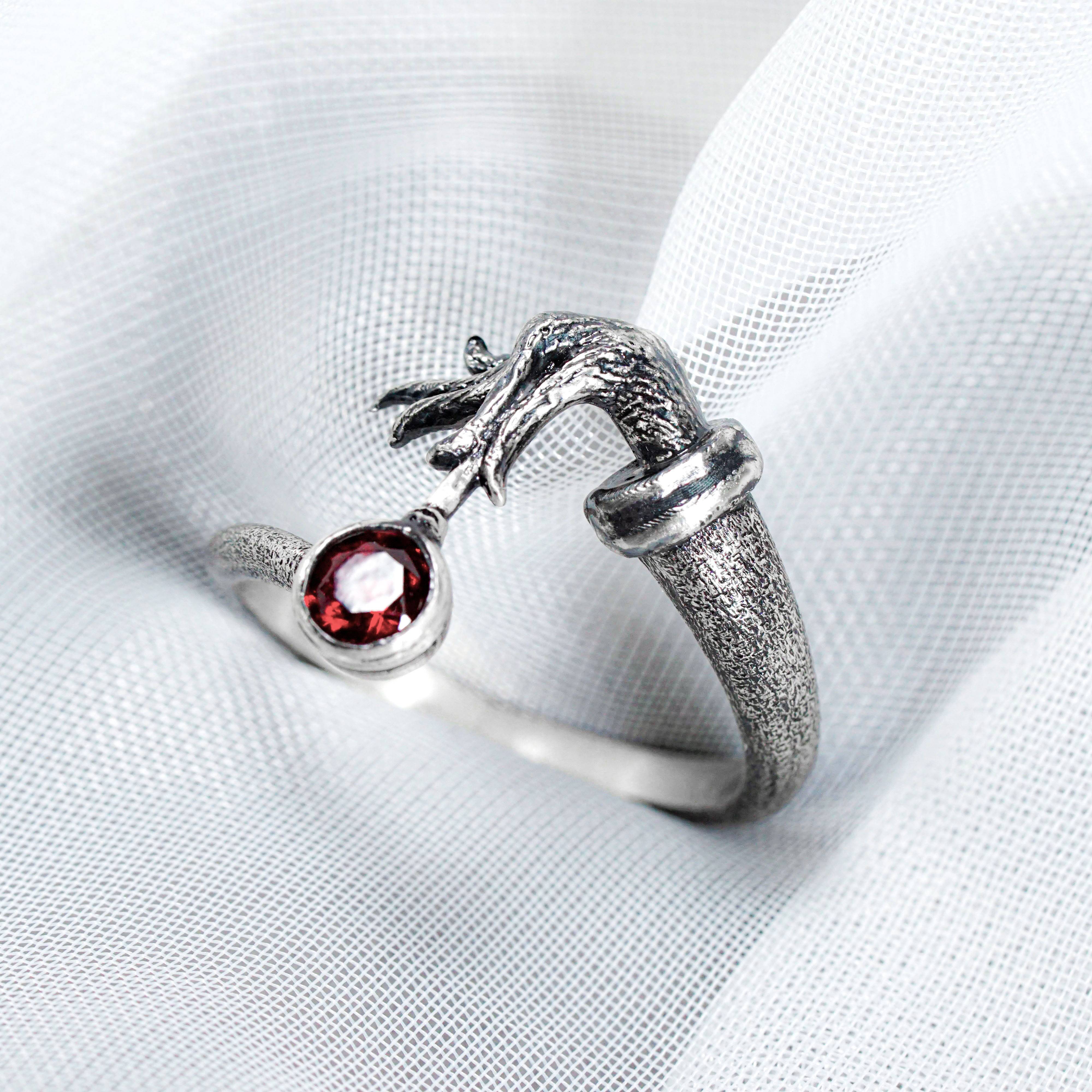 Grinch Christmas Hand Ring, Holiday Jewelry Handmade Silver 950, The Grinch Ring, Halloween Jewelry, Christmas Gift 5 - EternaSilver DSC08615 - EternaSilver