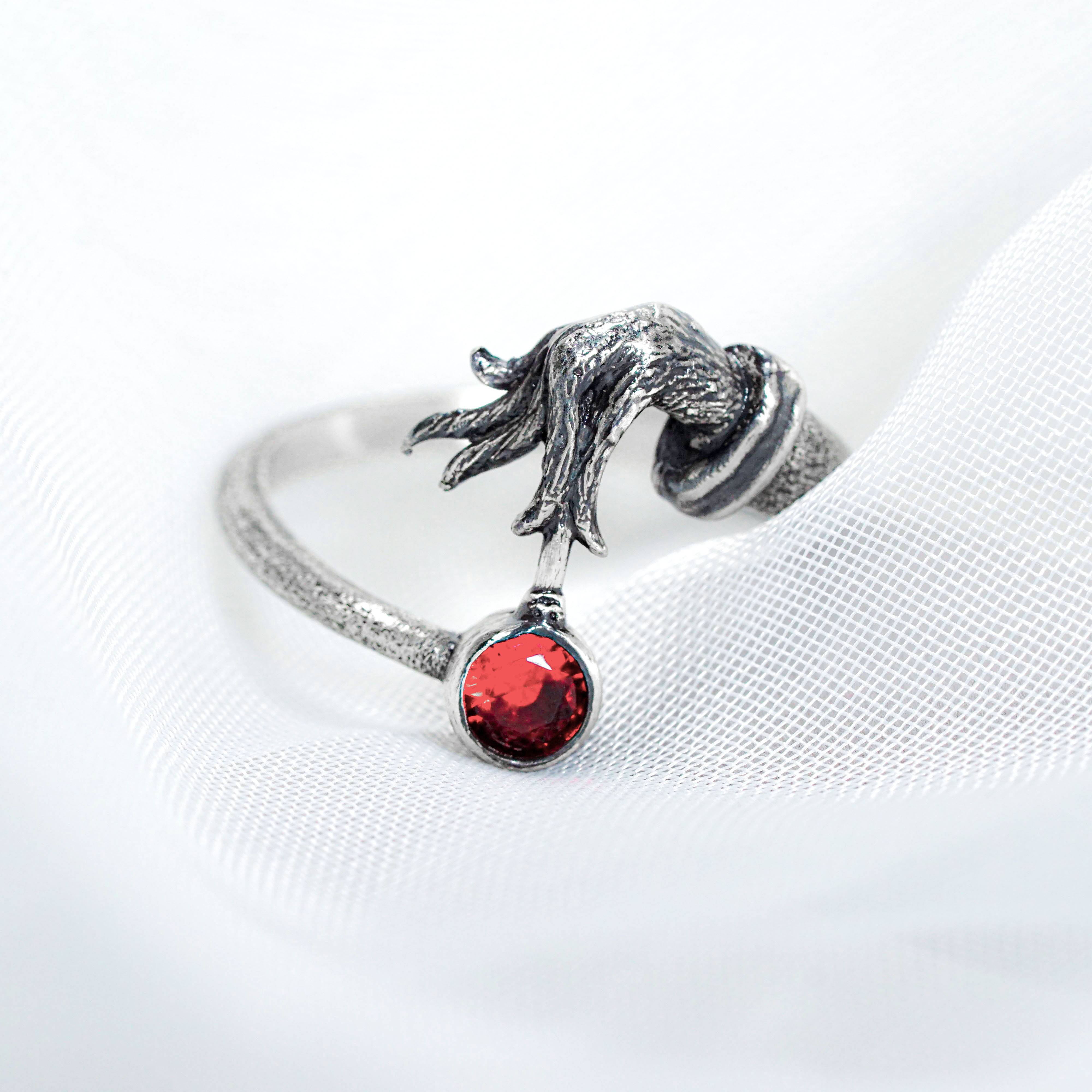 Grinch Christmas Hand Ring, Holiday Jewelry Handmade Silver 950, The Grinch Ring, Halloween Jewelry, Christmas Gift 7 - EternaSilver DSC08624 - EternaSilver