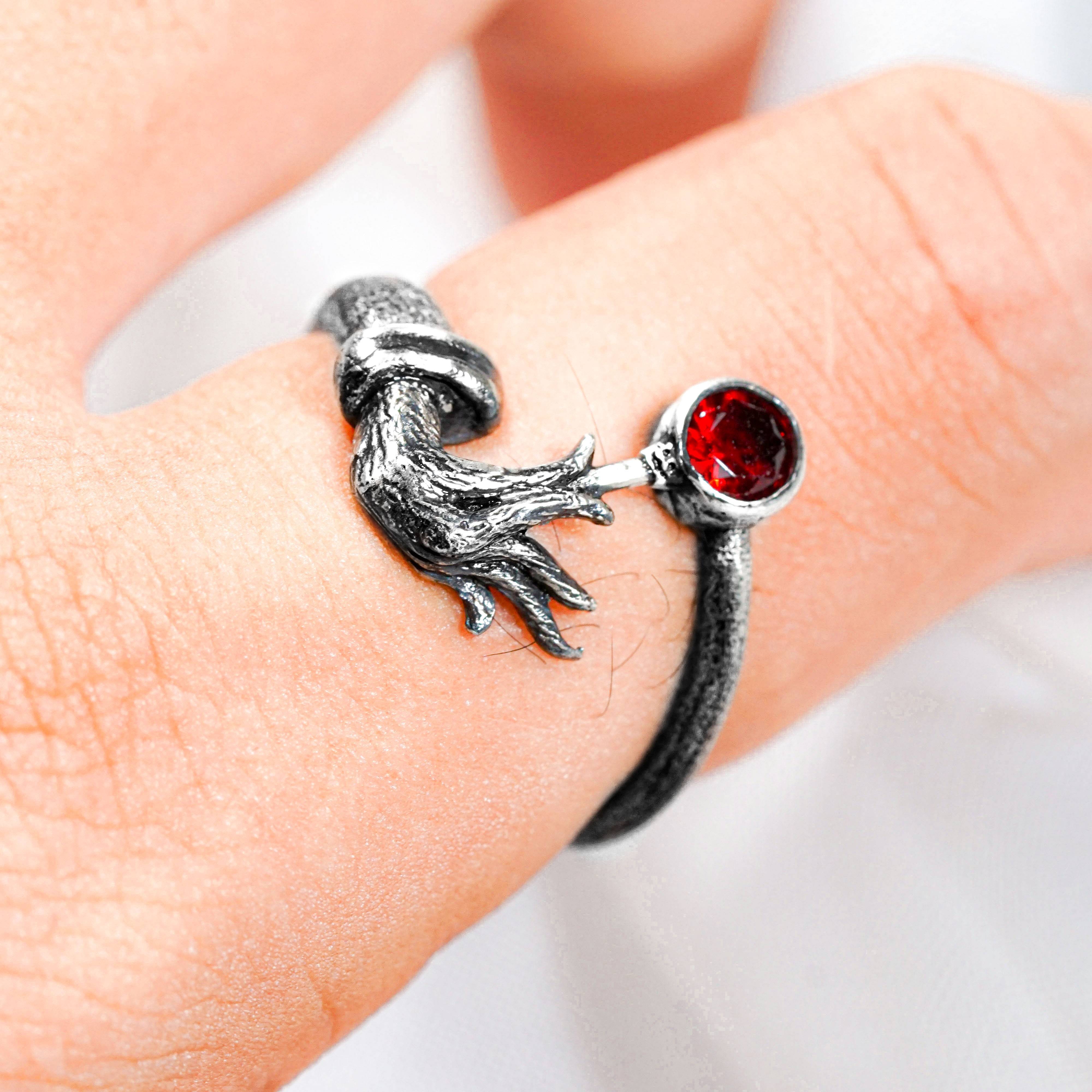 Grinch Christmas Hand Ring, Holiday Jewelry Handmade Silver 950, The Grinch Ring, Halloween Jewelry, Christmas Gift 8 - EternaSilver DSC08627 - EternaSilver