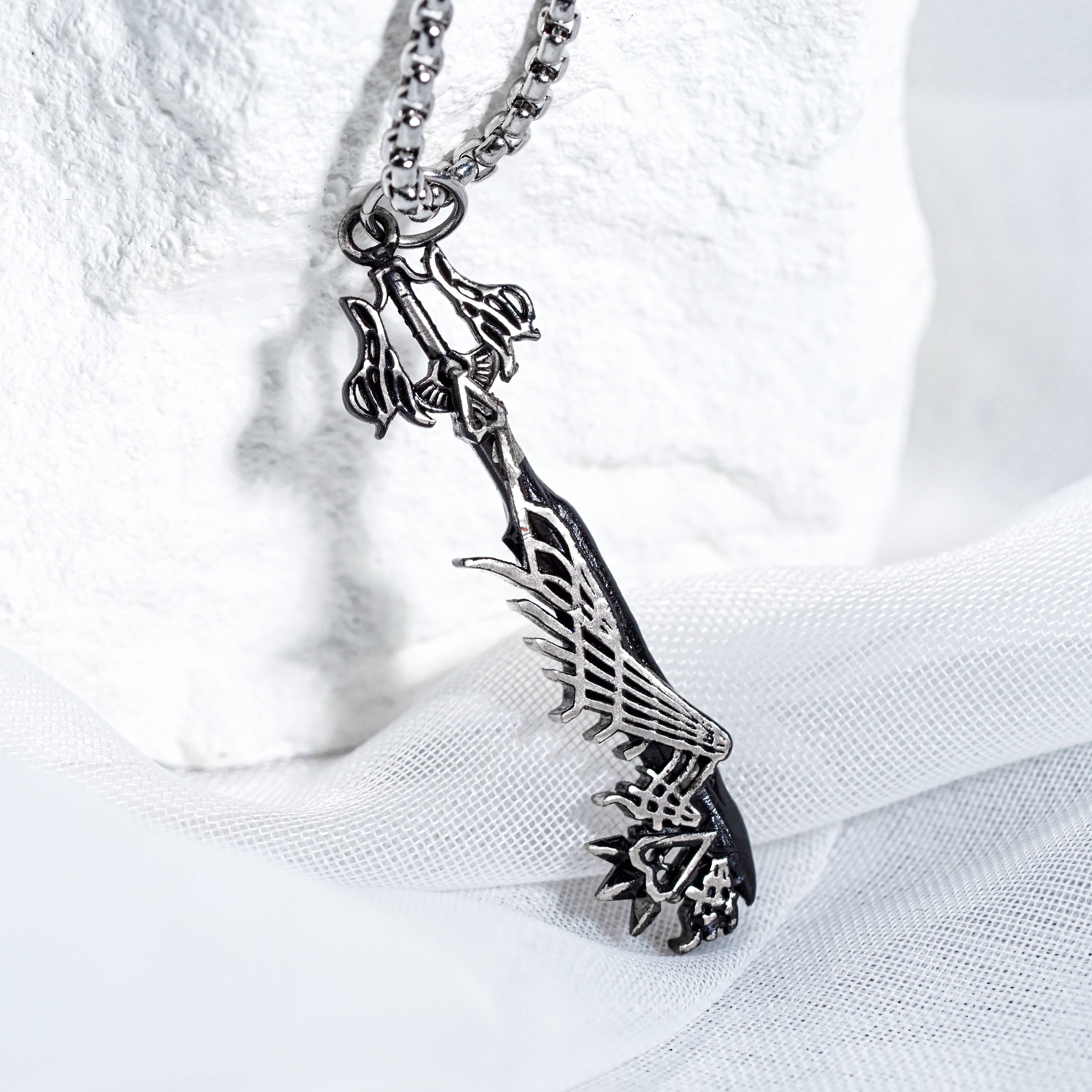 Kingdom Hearts Necklace, Ultima Weapon Keyblade Pendant Keys 950 Silver Necklace, Limited Edition Jewelry for Kingdom Hearts Fans