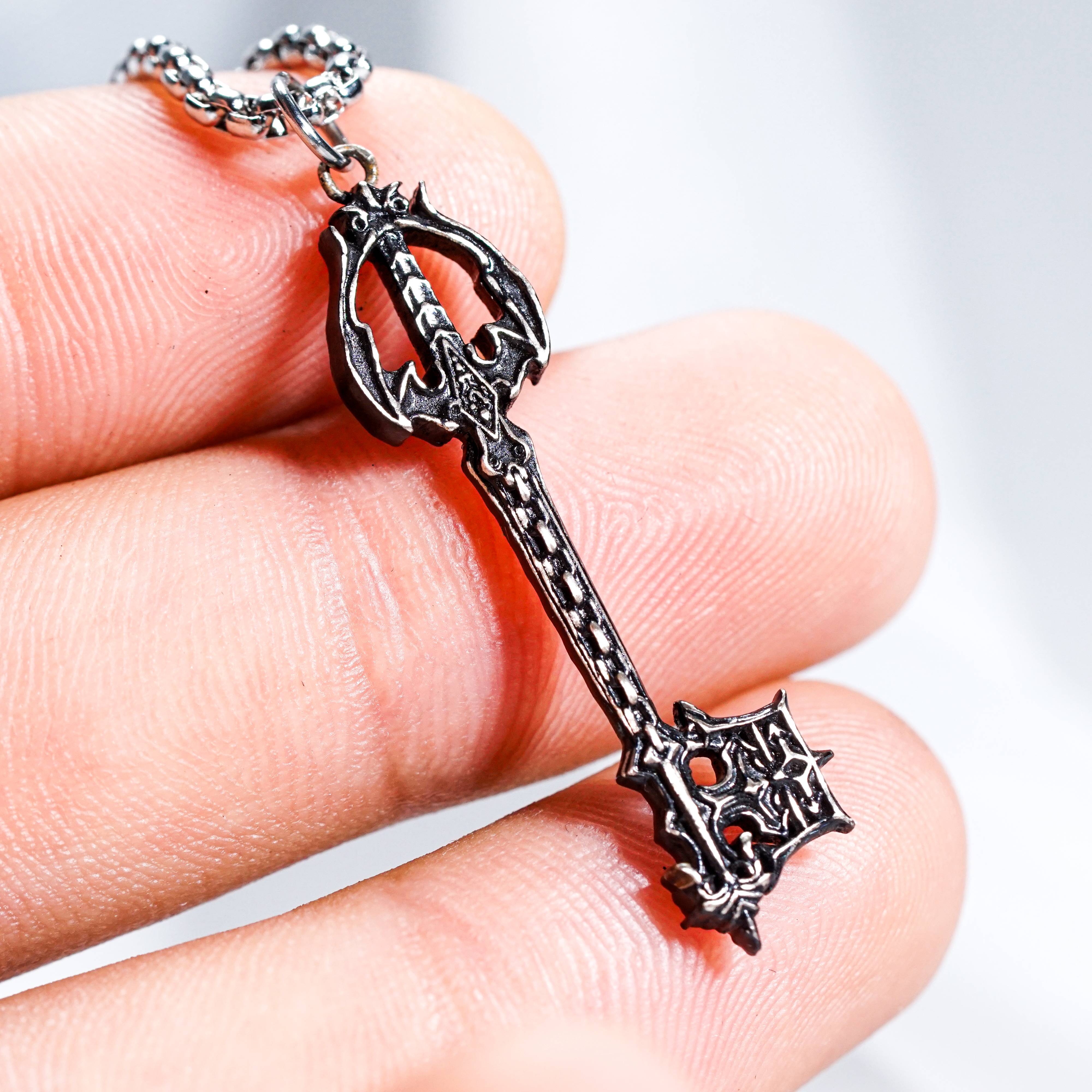 Kingdom Hearts Oblivion Keys 950 Silver Necklace, Sora Real Silver Gift, Oathkeeper Oblivion Key Jewelry inspired by Kingdom Hearts 7 - EternaSilver DSC08255 - EternaSilver