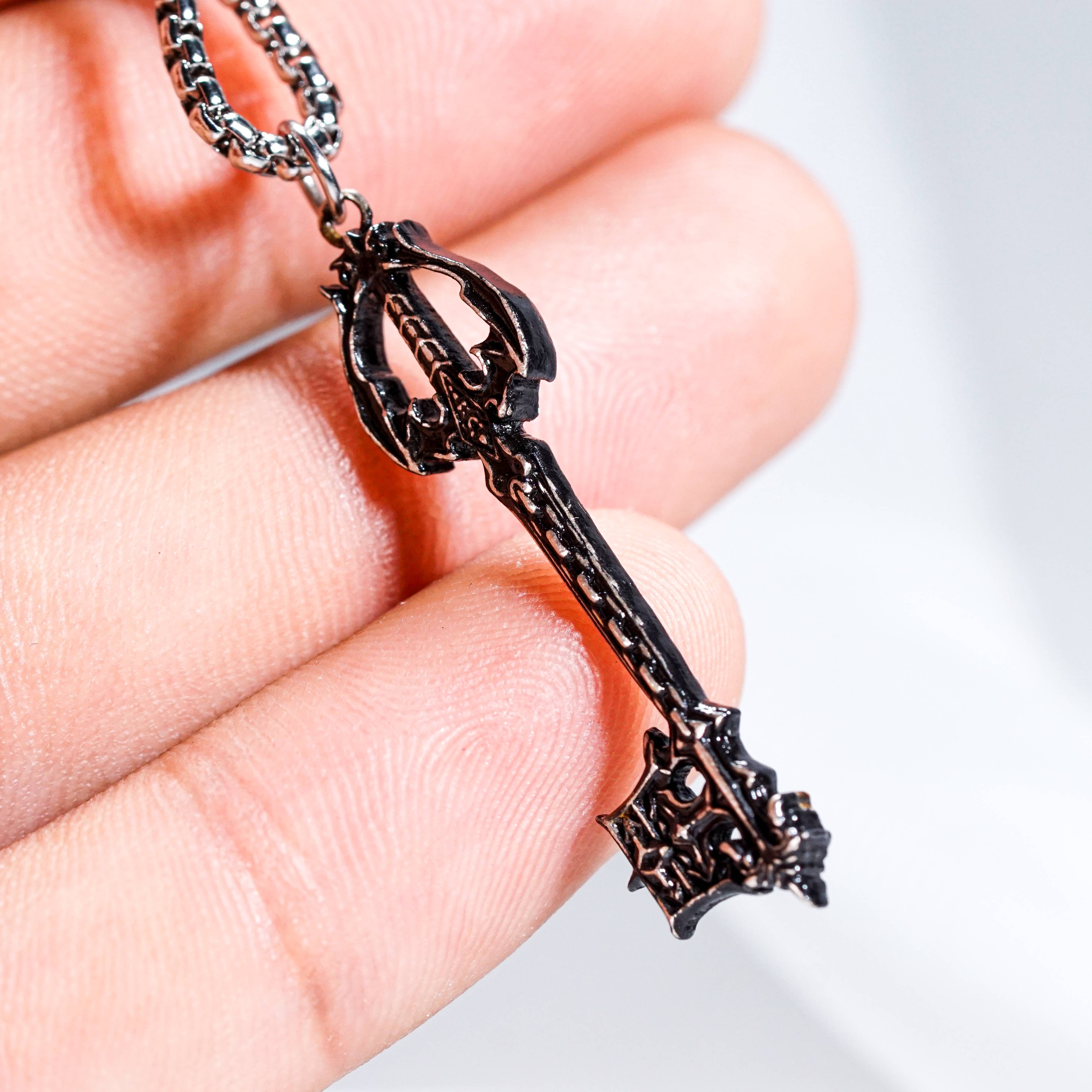 Kingdom Hearts Oblivion Keys 950 Silver Necklace, Sora Real Silver Gift, Oathkeeper Oblivion Key Jewelry inspired by Kingdom Hearts 6 - EternaSilver DSC08256 - EternaSilver
