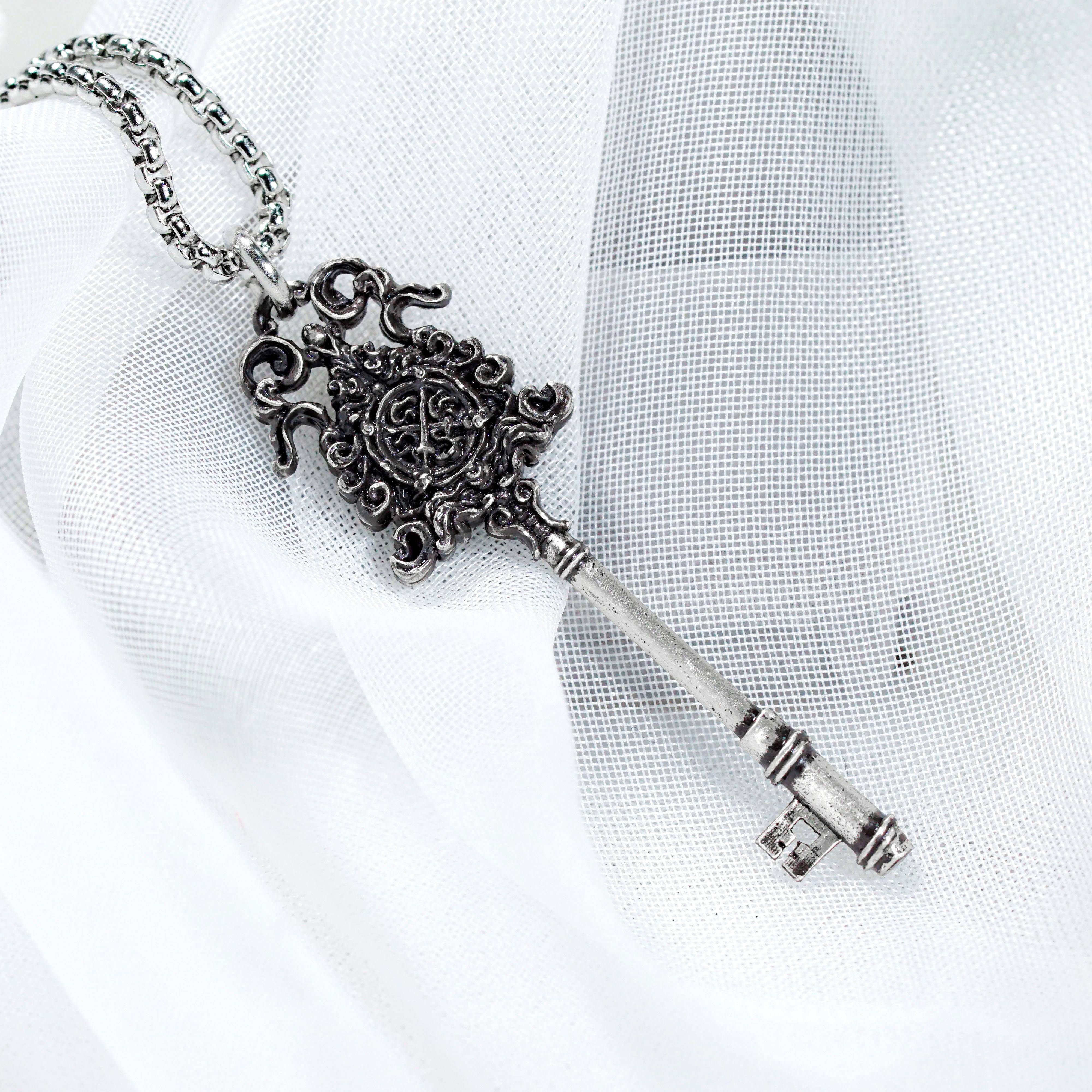 Discarded Palace Key Necklace, Handcrafted 950 Silver Elden Ring Pendant Necklace, Elden Ring Jewelry, Ranni, Dark Moon Ring 6 - EternaSilver DSC08651 - EternaSilver