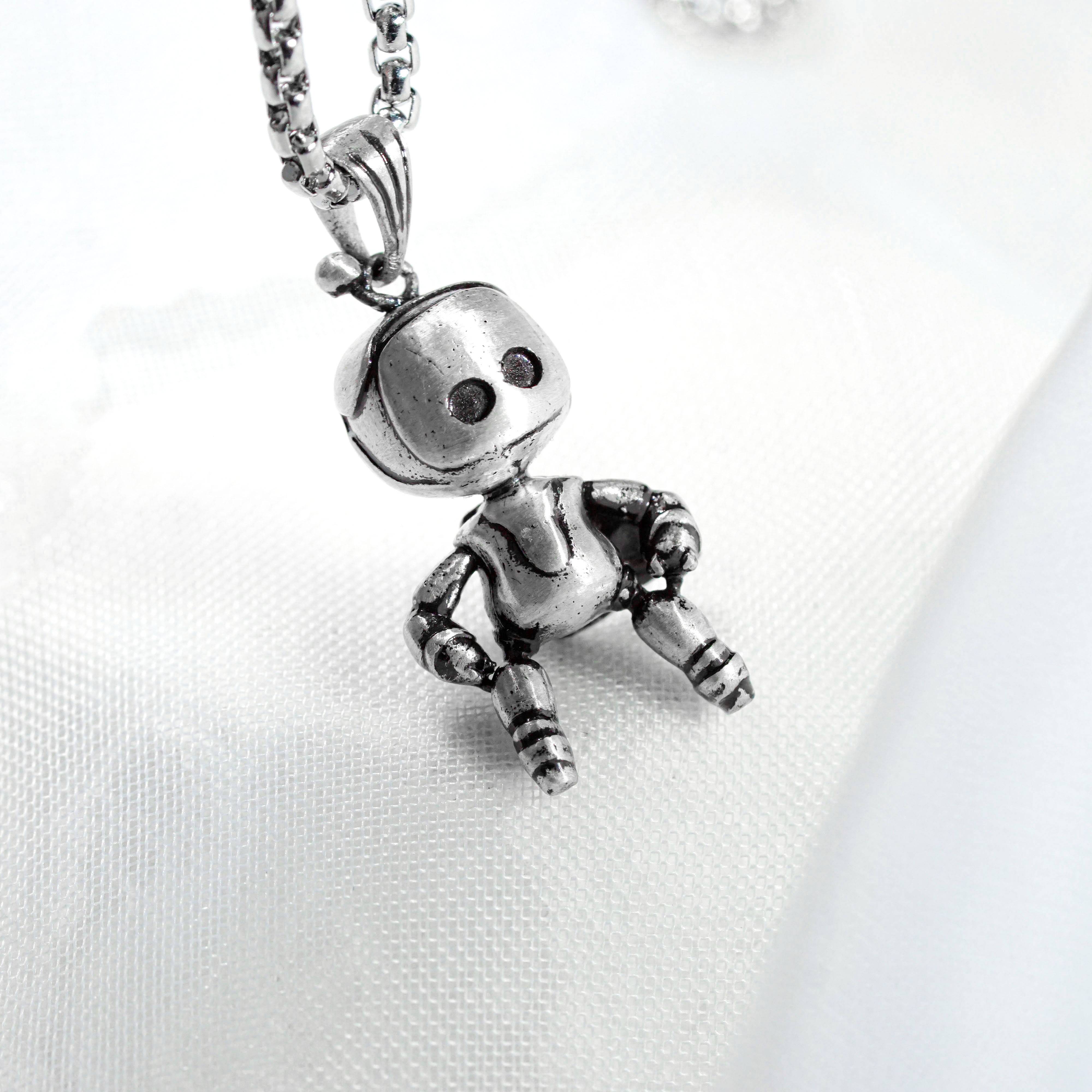 Astro Bot Necklace, Silver 950 Jewelry, PS5 Gaming Necklace, Perfect Sony Fan Gift for Him, Gift for Fans 7 - EternaSilver DSC08691 - EternaSilver