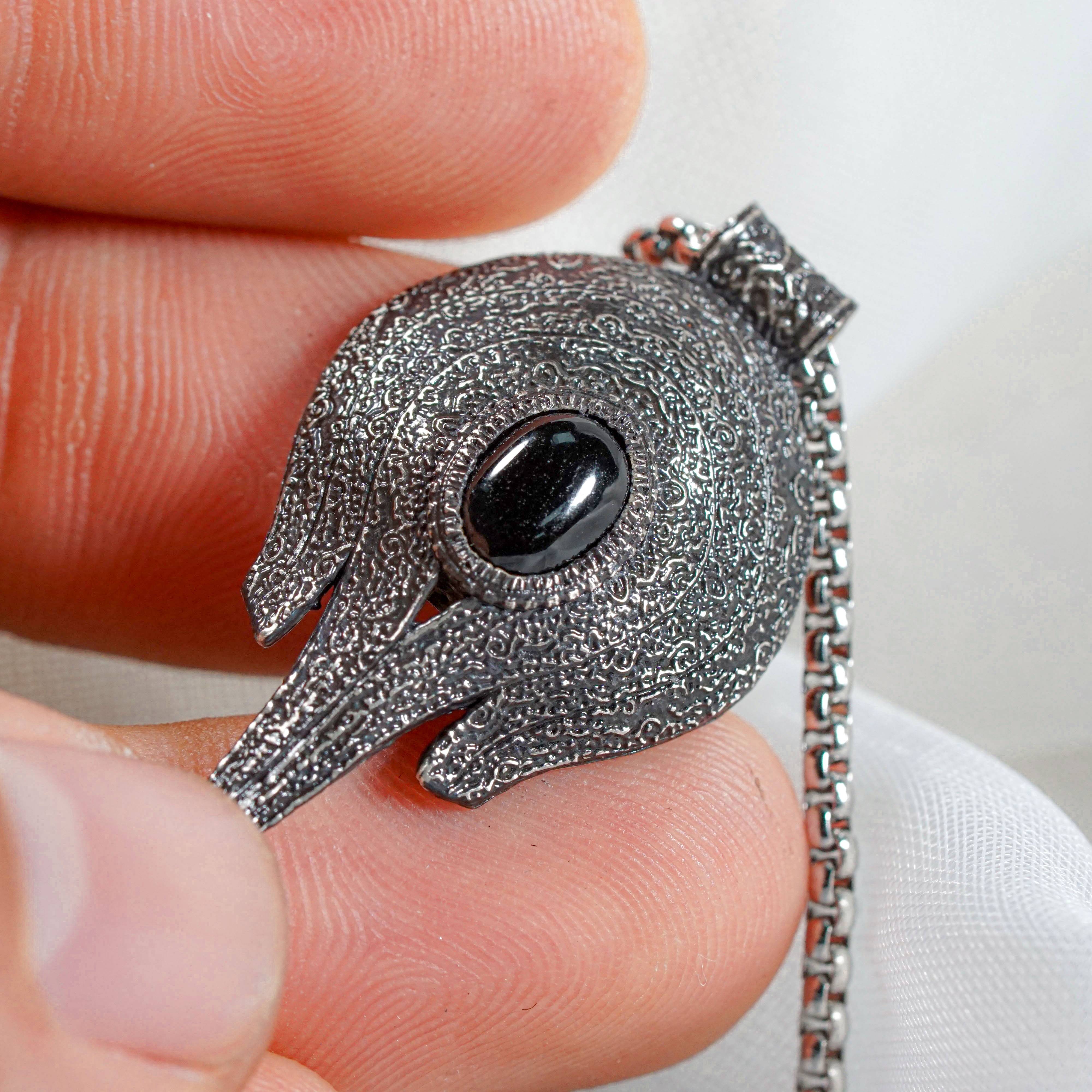 Godslayer's Seal Pendant Necklace, Handmade 950 Silver Pendant Inspired by Elden Ring, Godfrey, and The Erdtree, Gift for Gamer 5 - EternaSilver DSC08723 - EternaSilver