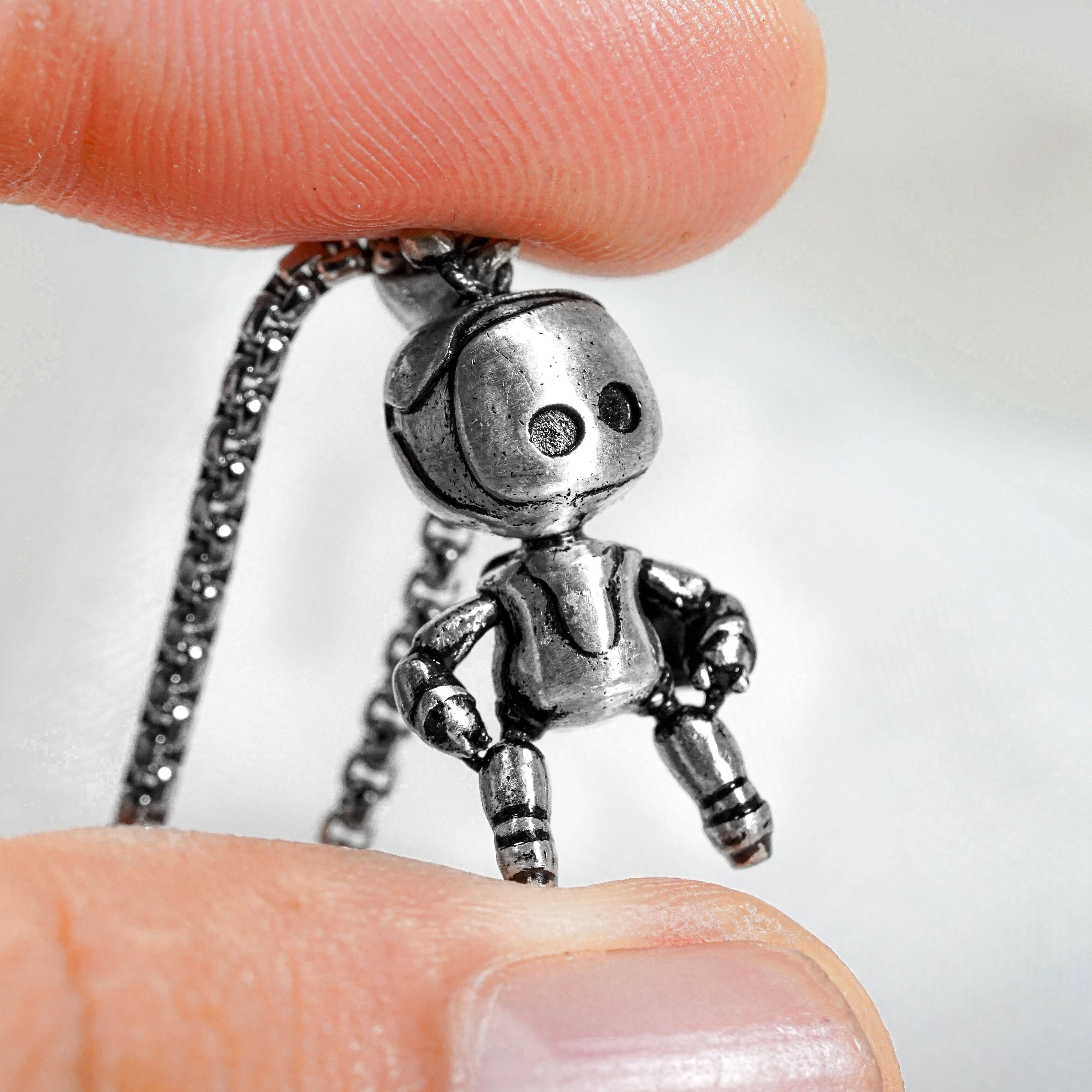 Astro Bot Necklace, Silver 950 Jewelry, PS5 Gaming Necklace, Perfect Sony Fan Gift for Him, Gift for Fans 6 - EternaSilver DSC08732 - EternaSilver