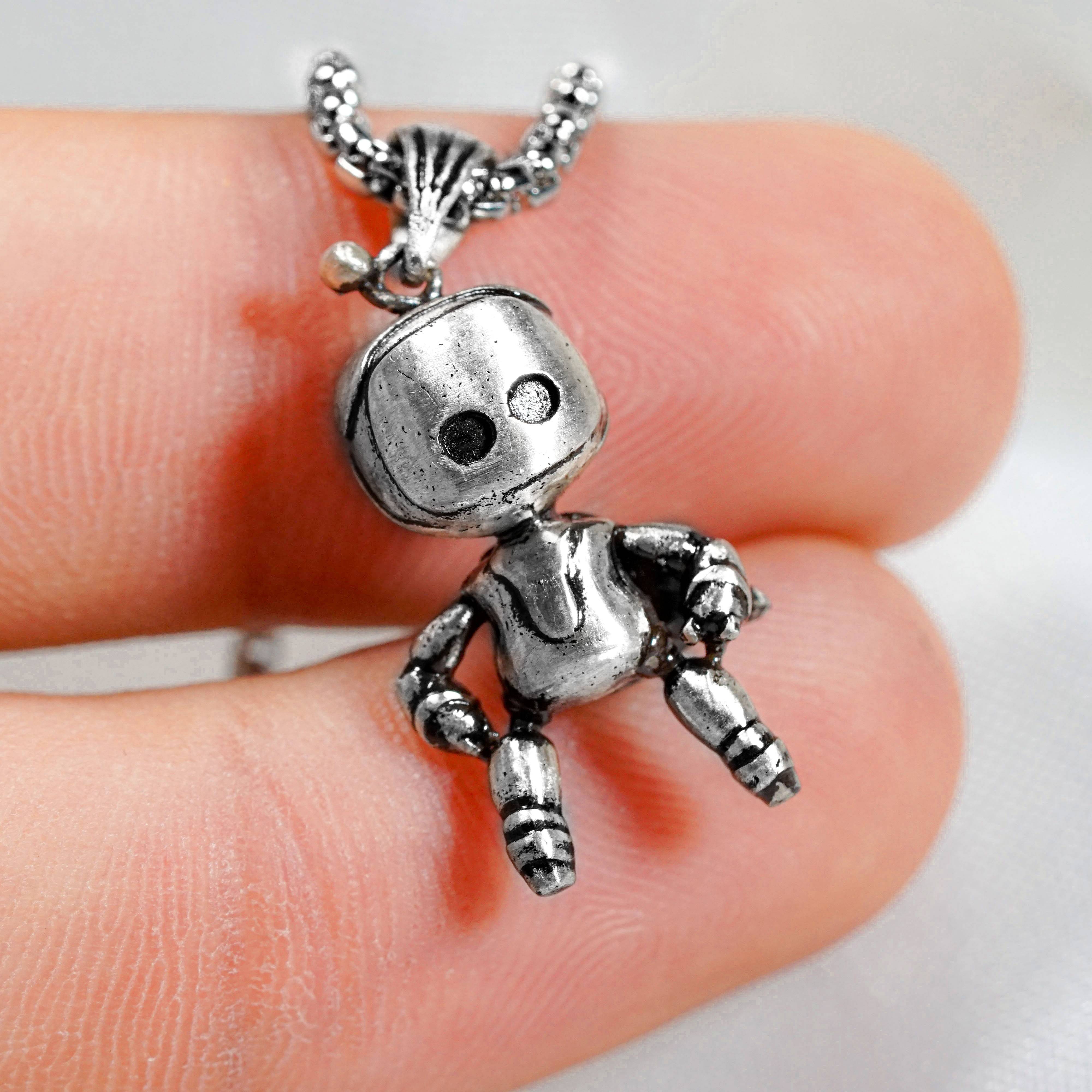 Astro Bot Necklace, Silver 950 Jewelry, PS5 Gaming Necklace, Perfect Sony Fan Gift for Him, Gift for Fans