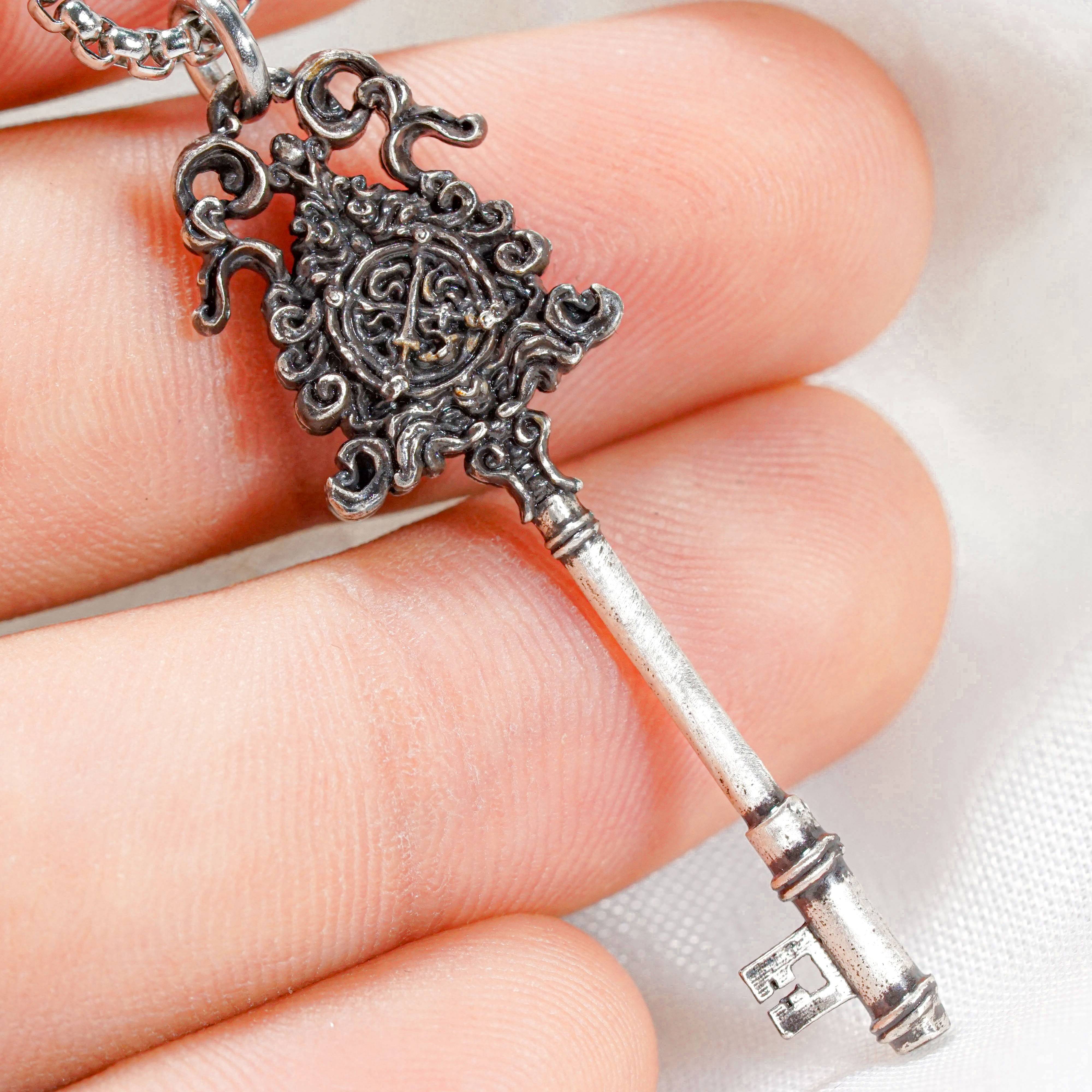 Discarded Palace Key Necklace, Handcrafted 950 Silver Elden Ring Pendant Necklace, Elden Ring Jewelry, Ranni, Dark Moon Ring 5 - EternaSilver DSC08754 - EternaSilver