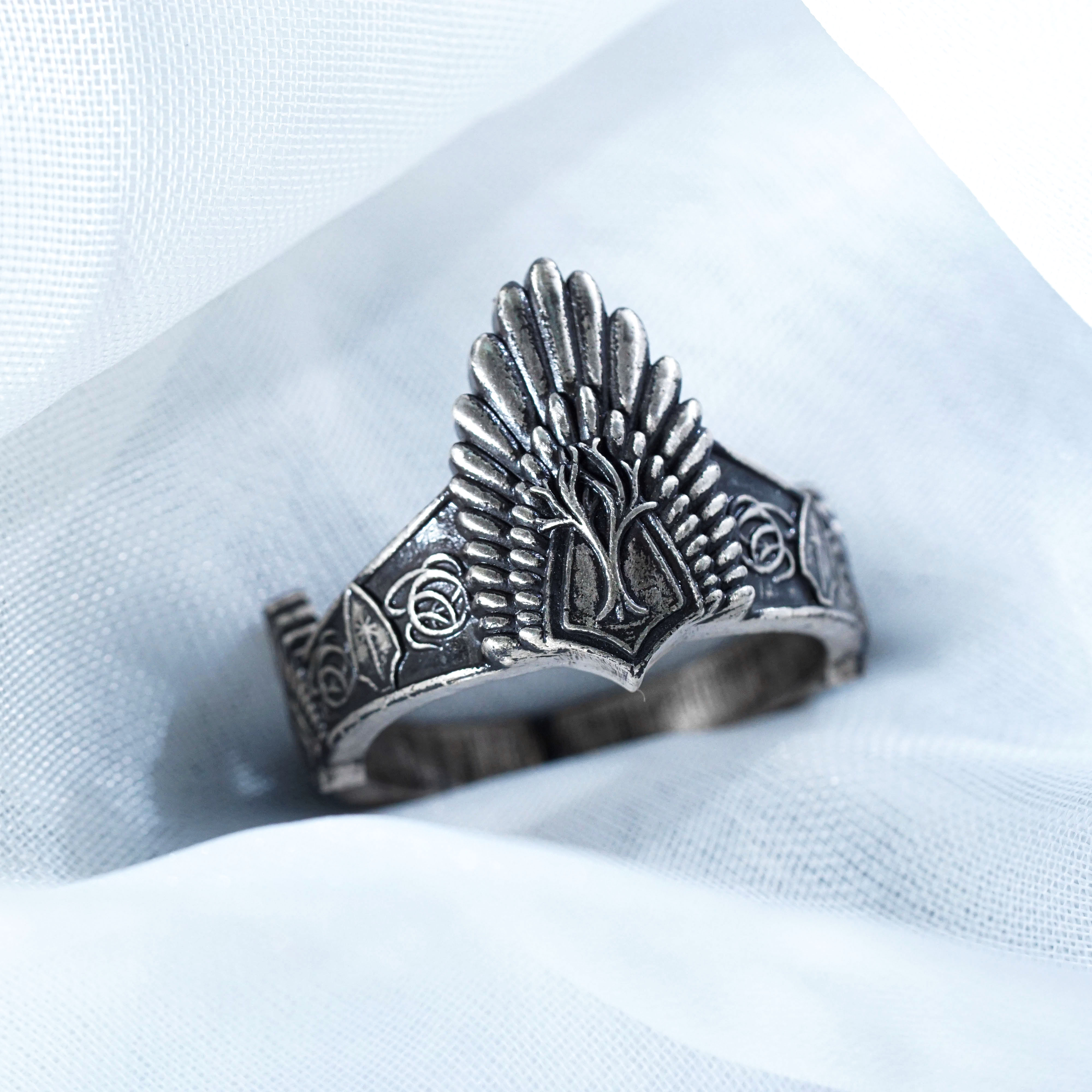 Aragorn Ring, Lord of the Rings Inspired Handmade 950 Silver Ring, King of Gondor Crown Ring, Fantasy Jewelry Gift for LOTR Fans 3 - EternaSilver DSC00731 - EternaSilver