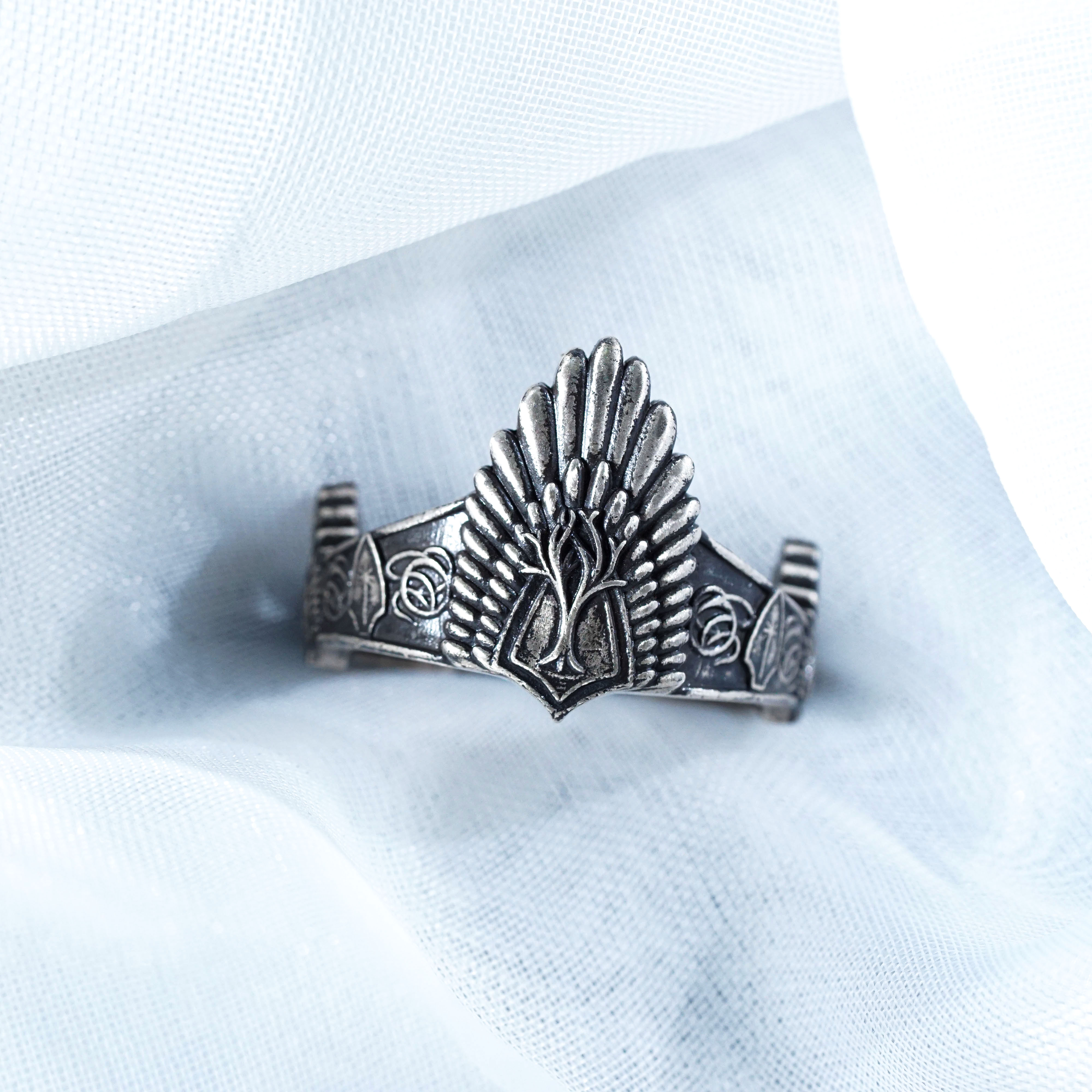 Aragorn Ring, Lord of the Rings Inspired Handmade 950 Silver Ring, King of Gondor Crown Ring, Fantasy Jewelry Gift for LOTR Fans 4 - EternaSilver DSC00732 - EternaSilver