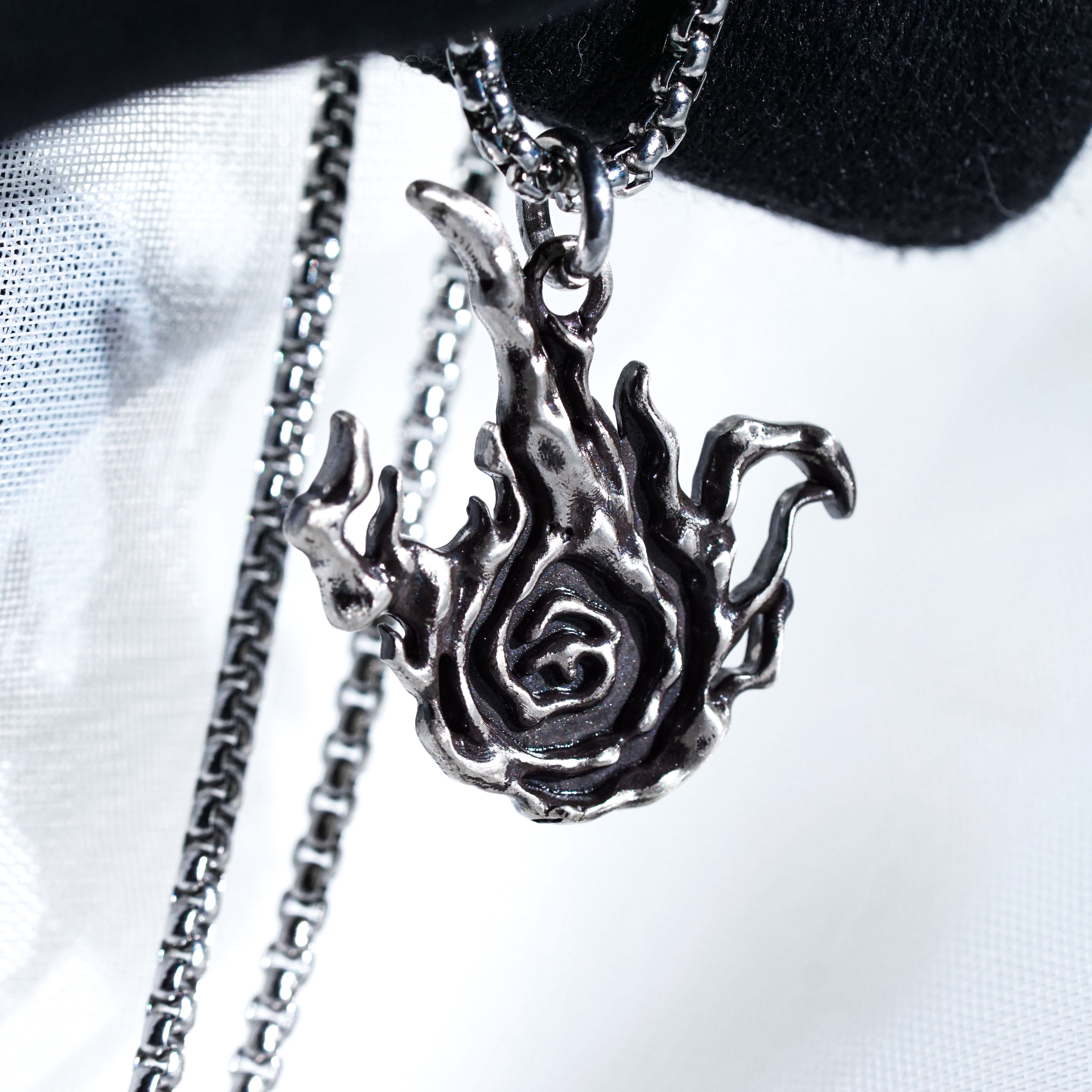 Frenzied Flame Necklace, Elden Ring Inspired Handmade 950 Silver Pendant, Chaos Faction Jewelry Gift for Gamers and Collectors 3 - EternaSilver DSC00784 - EternaSilver