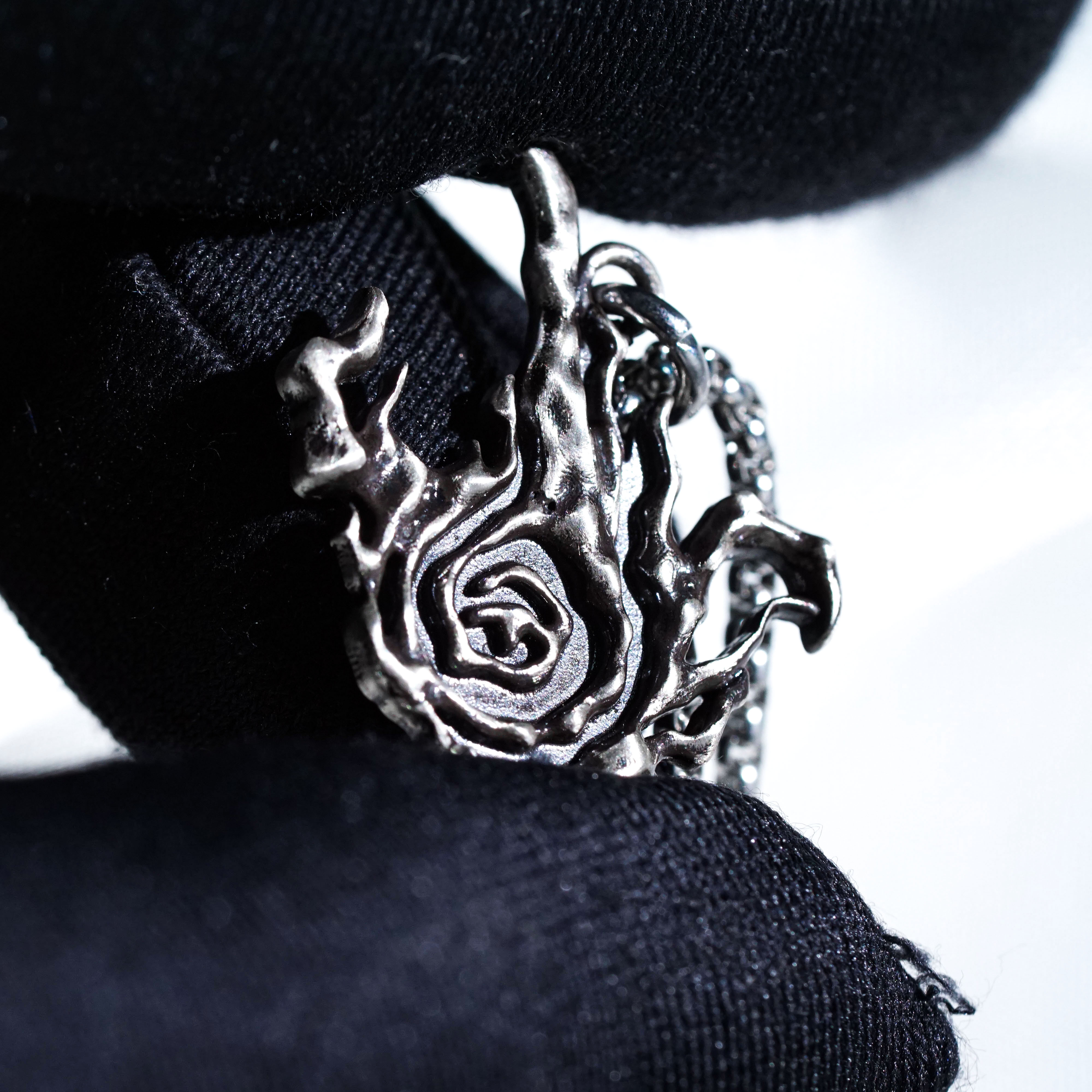 Frenzied Flame Necklace, Elden Ring Inspired Handmade 950 Silver Pendant, Chaos Faction Jewelry Gift for Gamers and Collectors 6 - EternaSilver DSC00787 - EternaSilver