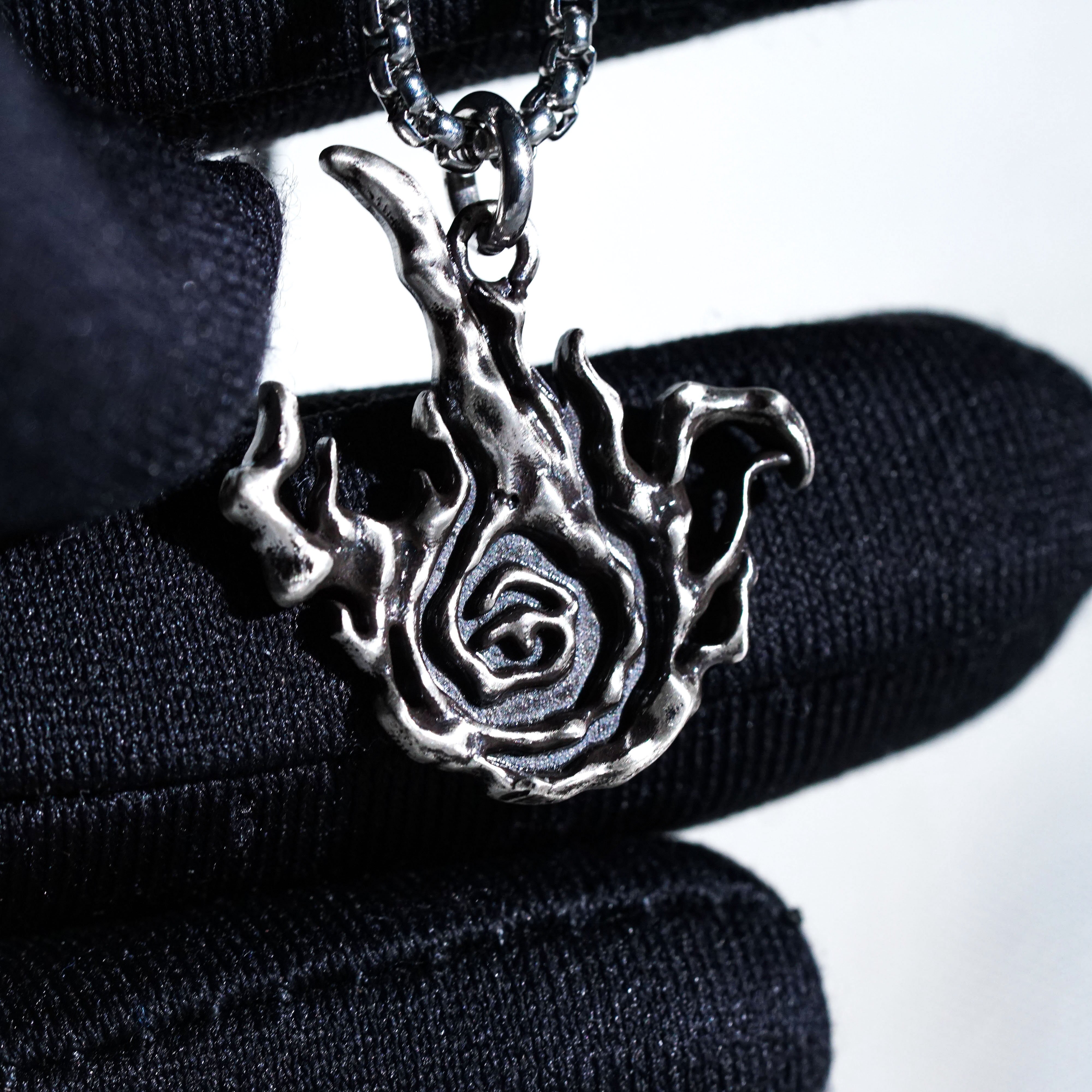 Frenzied Flame Necklace, Elden Ring Inspired Handmade 950 Silver Pendant, Chaos Faction Jewelry Gift for Gamers and Collectors 8 - EternaSilver DSC00789 - EternaSilver