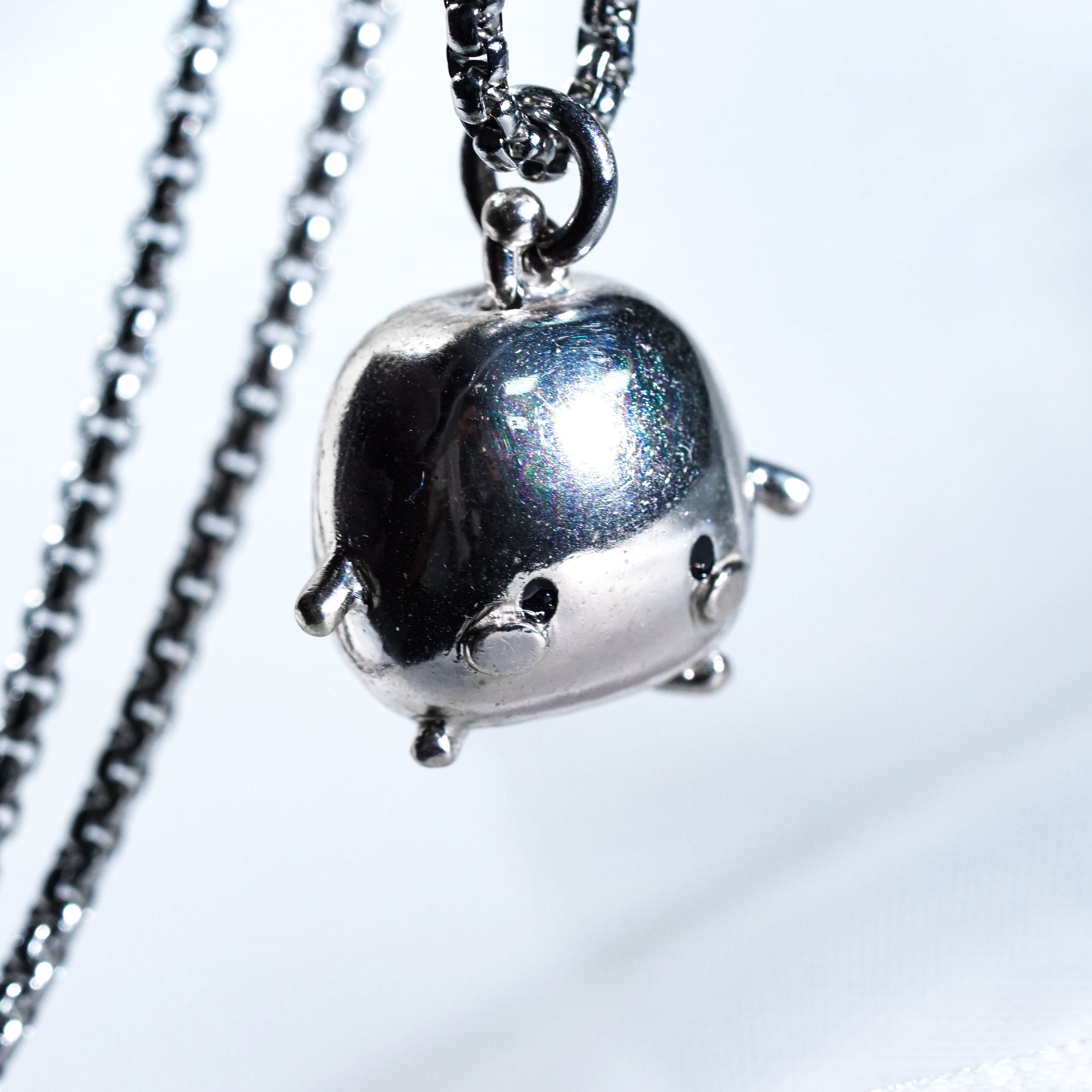 Junimo Necklace, Stardew Valley Inspired Handmade 950 Silver Pendant, Whimsical Fantasy Jewelry Gift for Gamers and Collectors