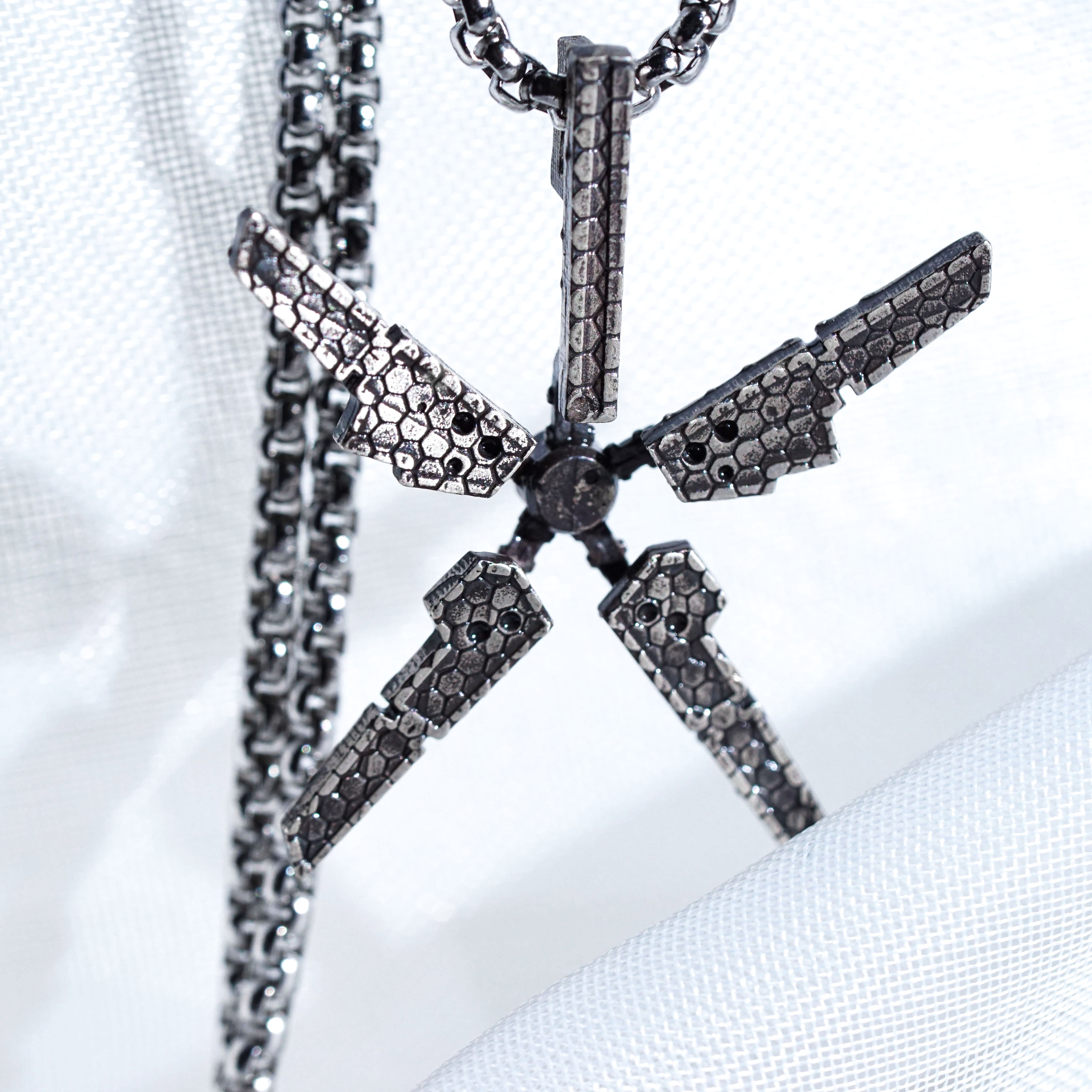 Odradek Scanner Necklace, Death Stranding Inspired Handmade 950 Silver Pendant, Sci-Fi Jewelry Gift for Gamers and Collectors