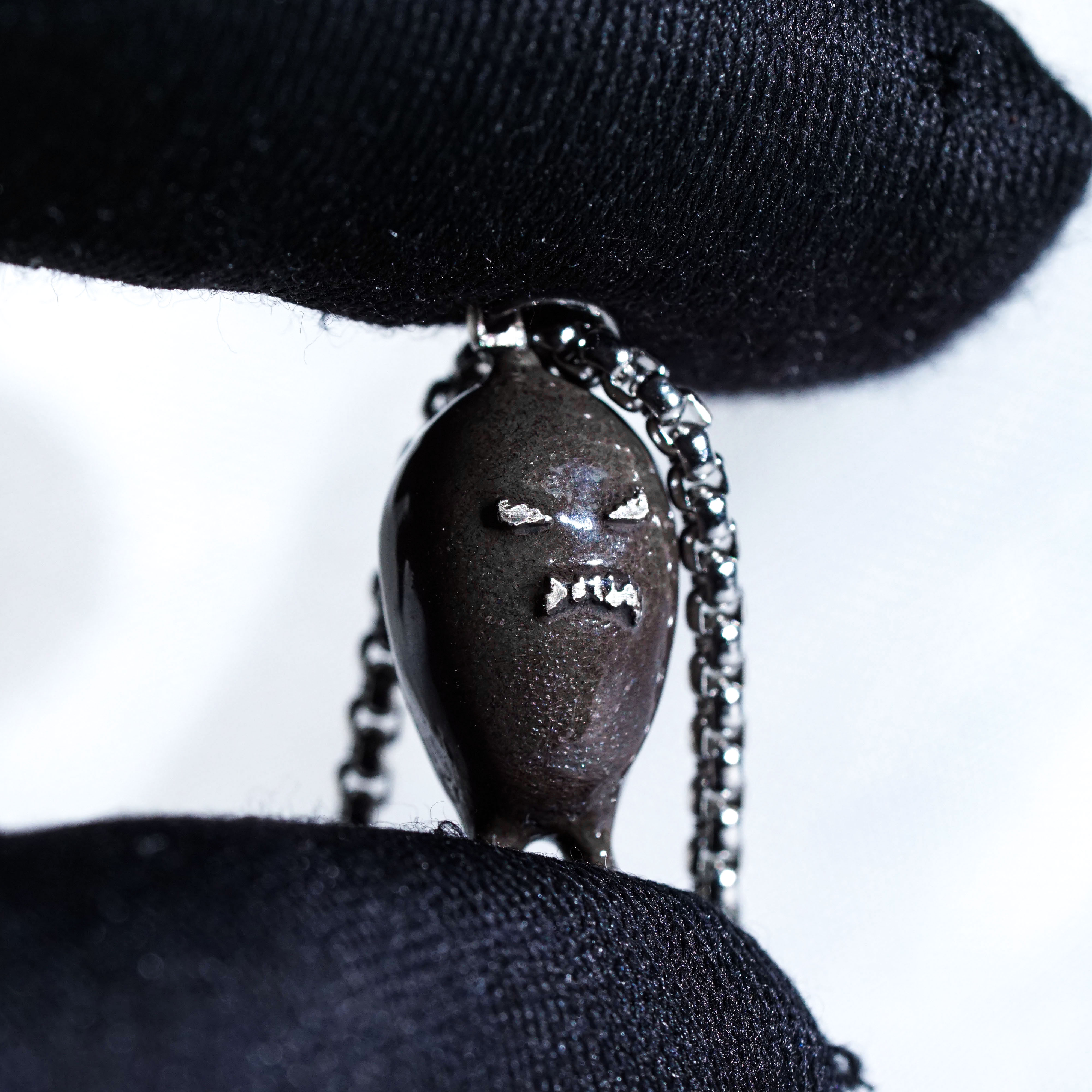 Krobus Necklace, Stardew Valley Inspired Handmade 950 Silver Pendant, Monster Drop Jewelry Gift for Gamers and Collectors 4 - EternaSilver DSC00834 - EternaSilver