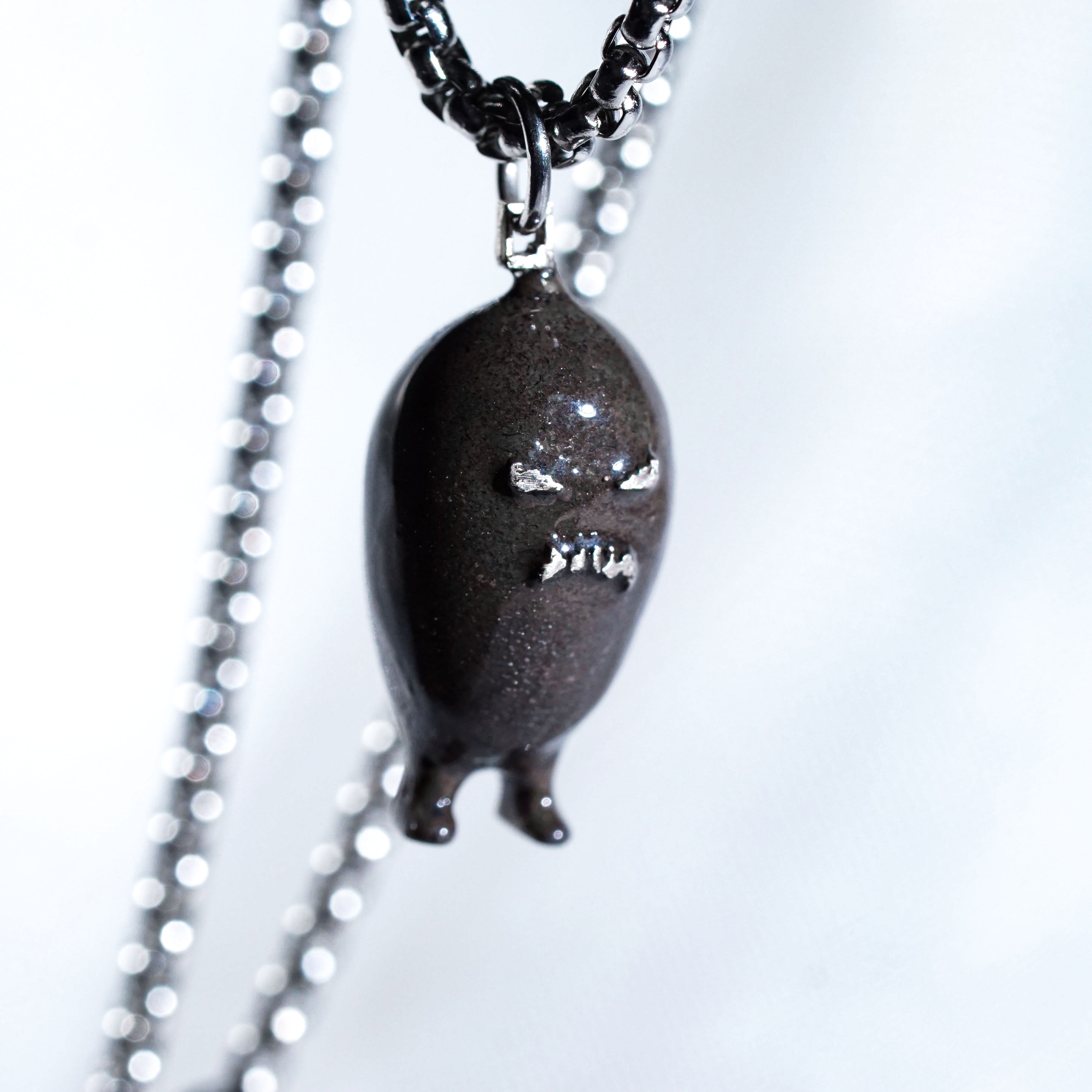 Krobus Necklace, Stardew Valley Inspired Handmade 950 Silver Pendant, Monster Drop Jewelry Gift for Gamers and Collectors