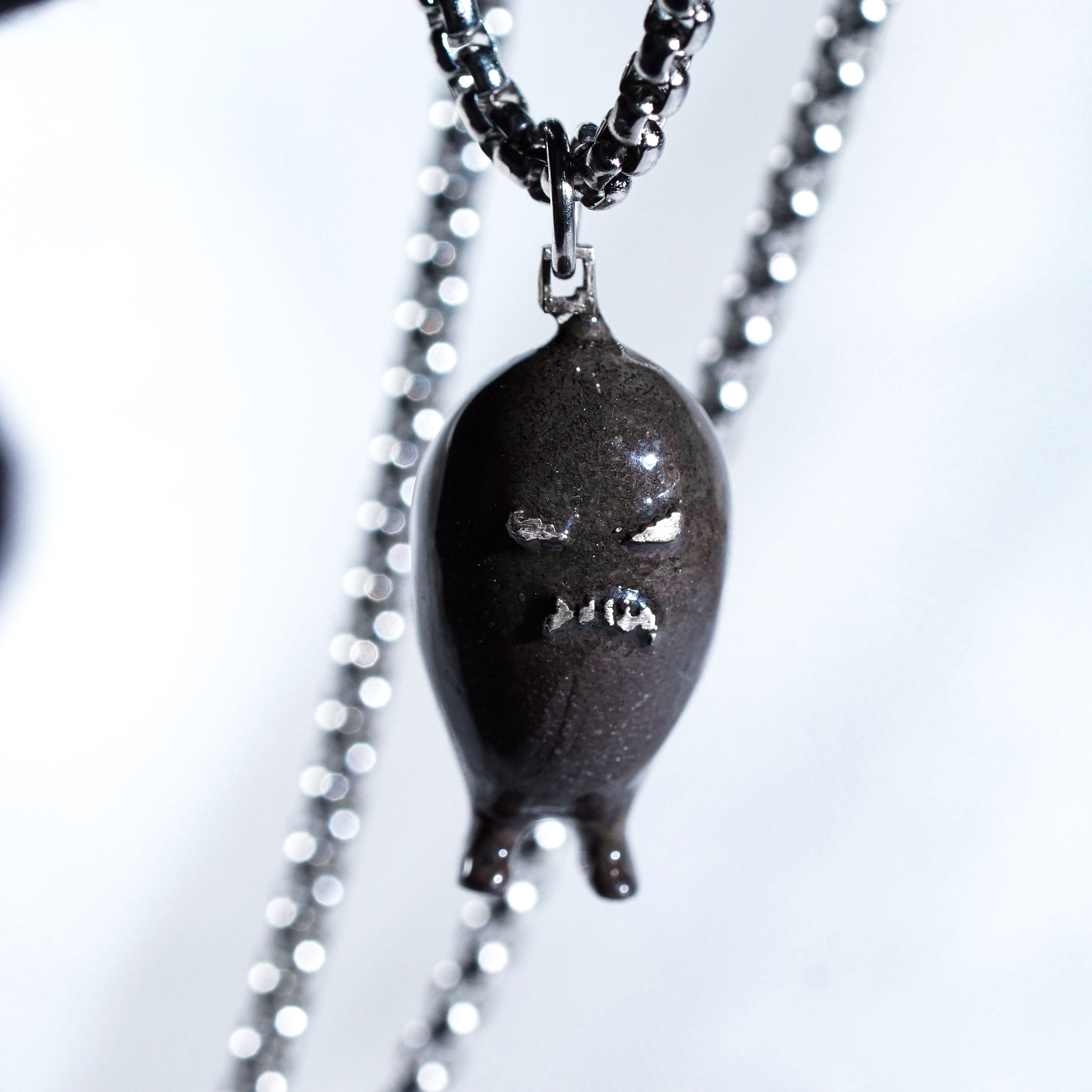 Krobus Necklace, Stardew Valley Inspired Handmade 950 Silver Pendant, Monster Drop Jewelry Gift for Gamers and Collectors 7 - EternaSilver DSC00837 - EternaSilver