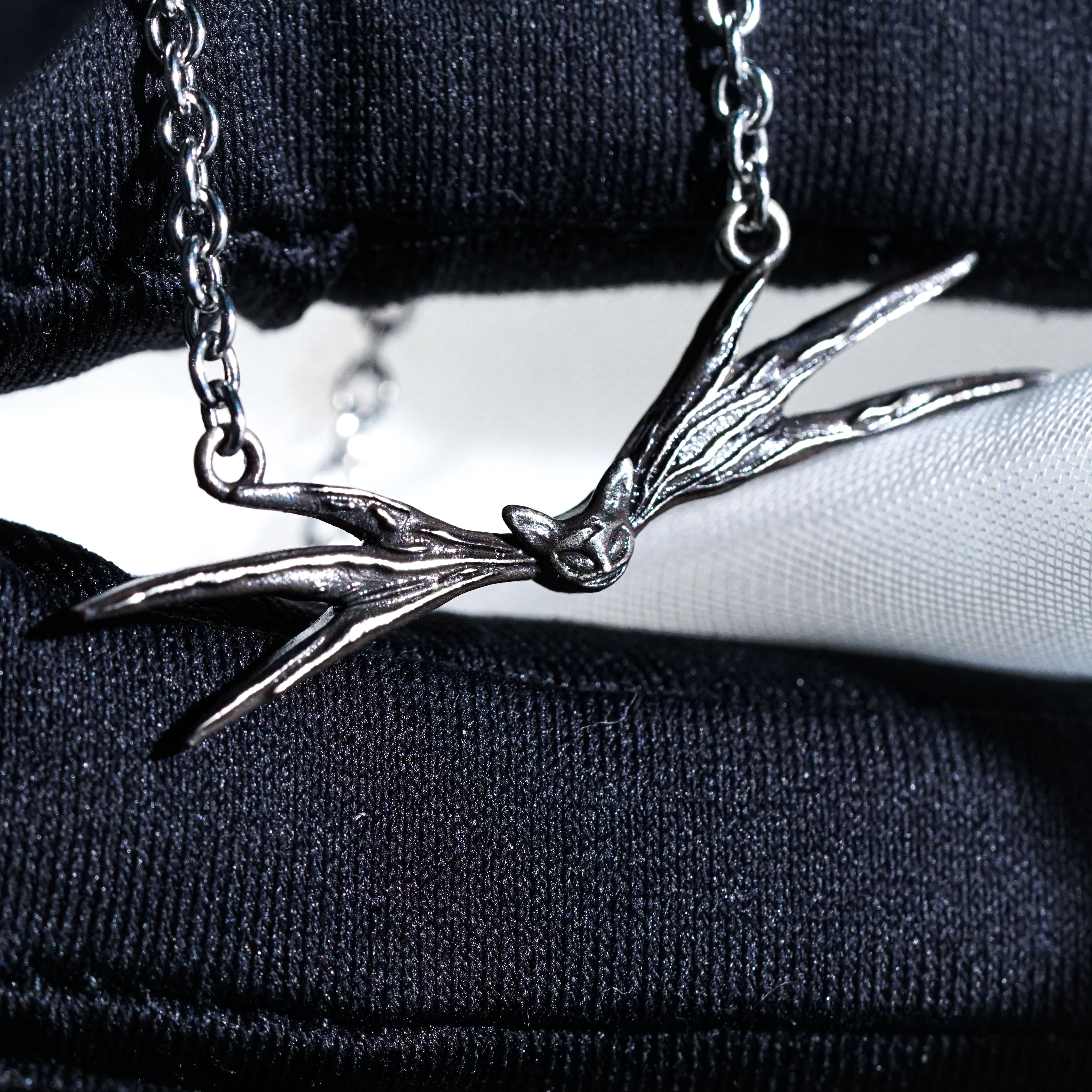 Jack Bow Tie Necklace, Nightmare Before Christmas Inspired Handmade 950 Silver Pendant, Gothic Jewelry Gift for Halloween and Movie Fans 3 - EternaSilver DSC00847 - EternaSilver