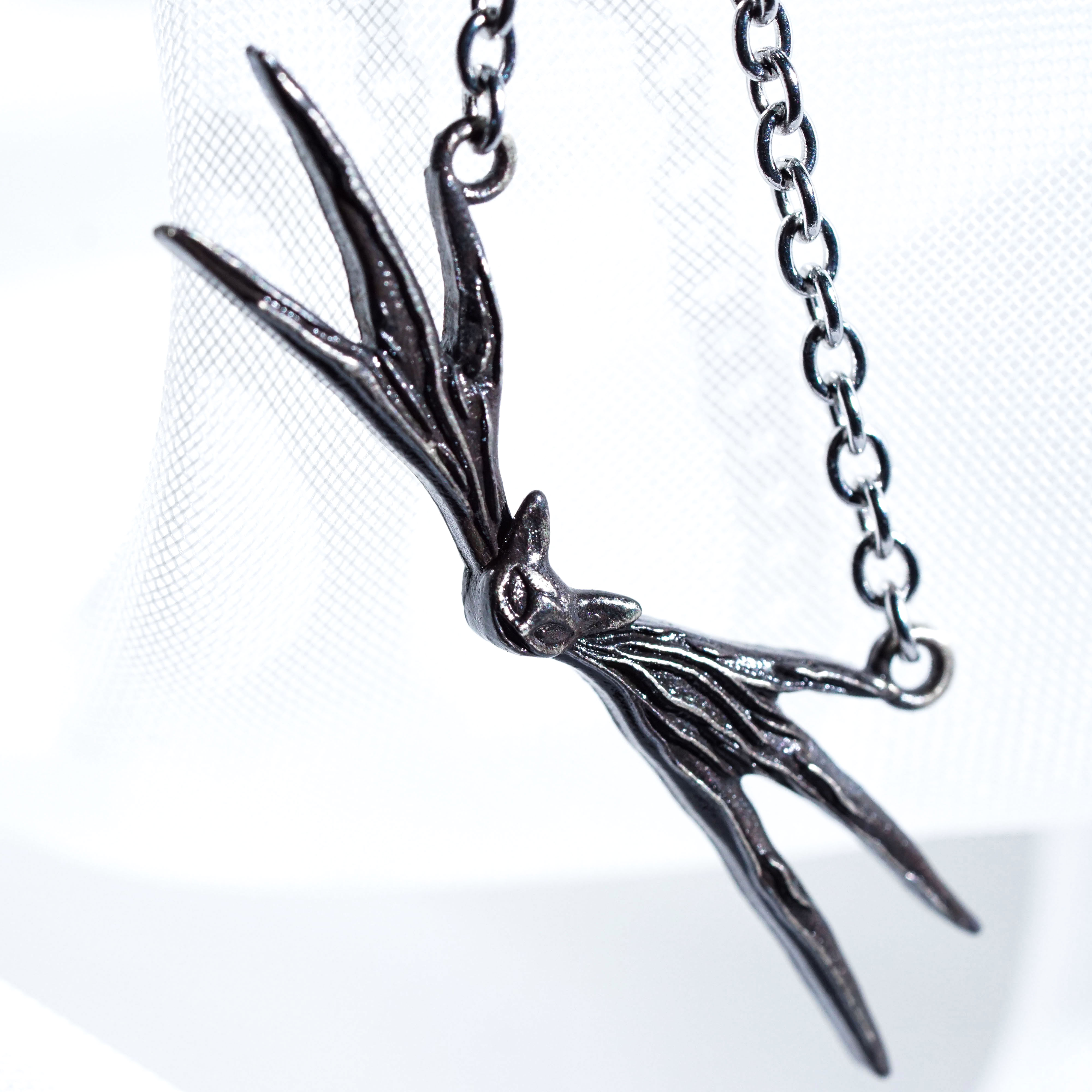 Jack Bow Tie Necklace, Nightmare Before Christmas Inspired Handmade 950 Silver Pendant, Gothic Jewelry Gift for Halloween and Movie Fans