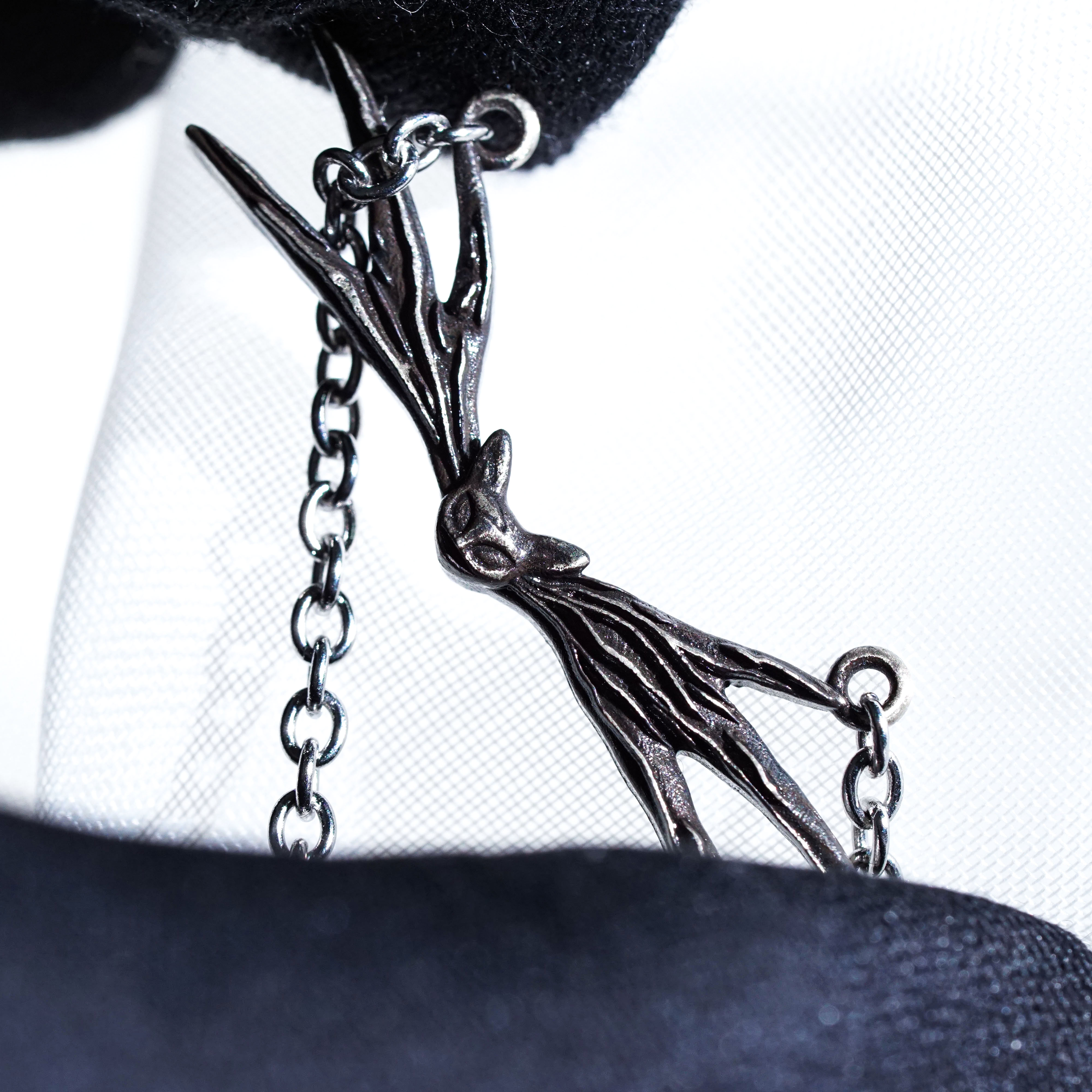 Jack Bow Tie Necklace, Nightmare Before Christmas Inspired Handmade 950 Silver Pendant, Gothic Jewelry Gift for Halloween and Movie Fans 9 - EternaSilver DSC00853 - EternaSilver