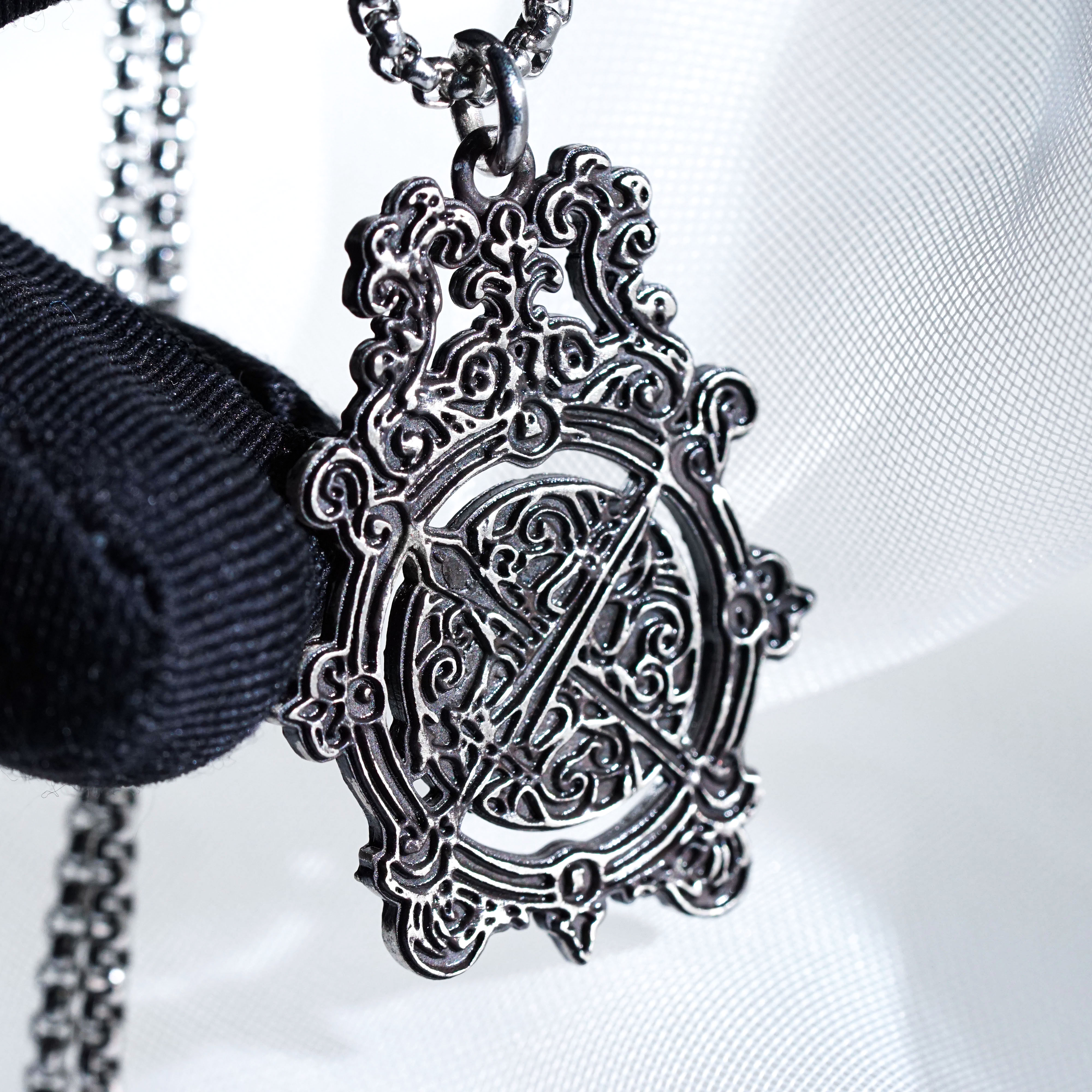 Carian Royal Family Necklace, Elden Ring Inspired Handmade 950 Silver Pendant, Lunar Sorcery Faction Jewelry Gift for Gamers and Collectors 5 - EternaSilver DSC00864 - EternaSilver