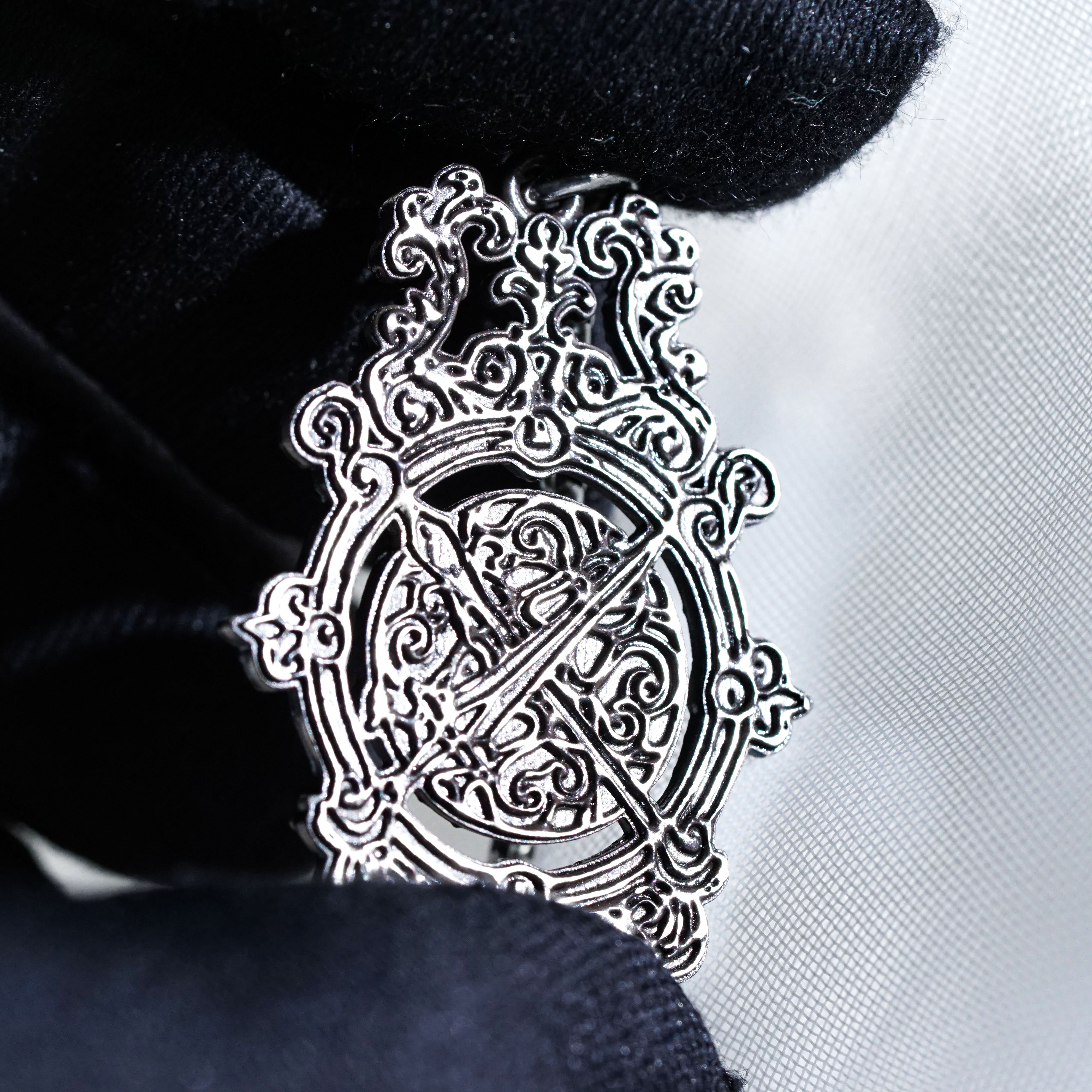Carian Royal Family Necklace, Elden Ring Inspired Handmade 950 Silver Pendant, Lunar Sorcery Faction Jewelry Gift for Gamers and Collectors 7 - EternaSilver DSC00866 - EternaSilver