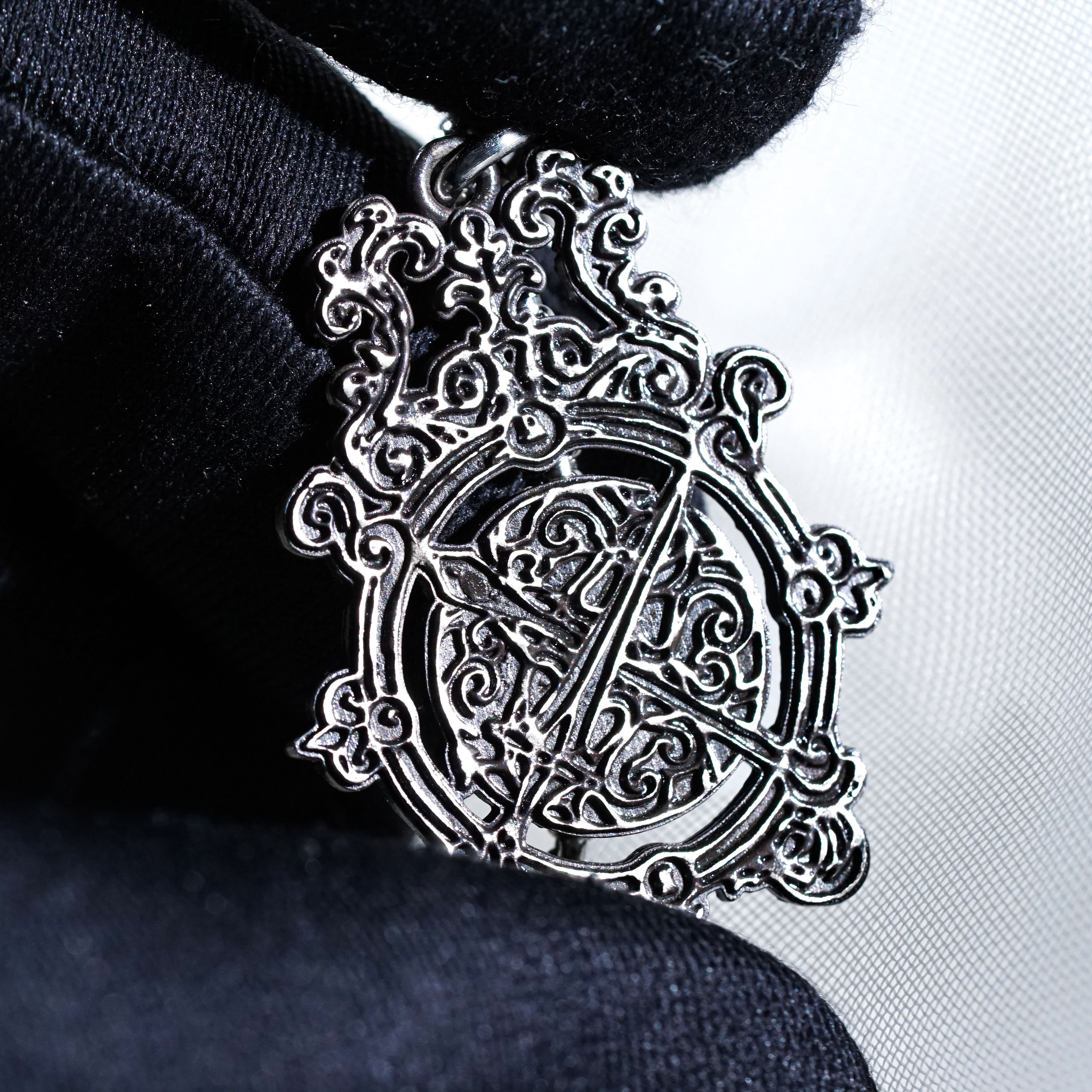 Carian Royal Family Necklace, Elden Ring Inspired Handmade 950 Silver Pendant, Lunar Sorcery Faction Jewelry Gift for Gamers and Collectors 8 - EternaSilver DSC00867 - EternaSilver