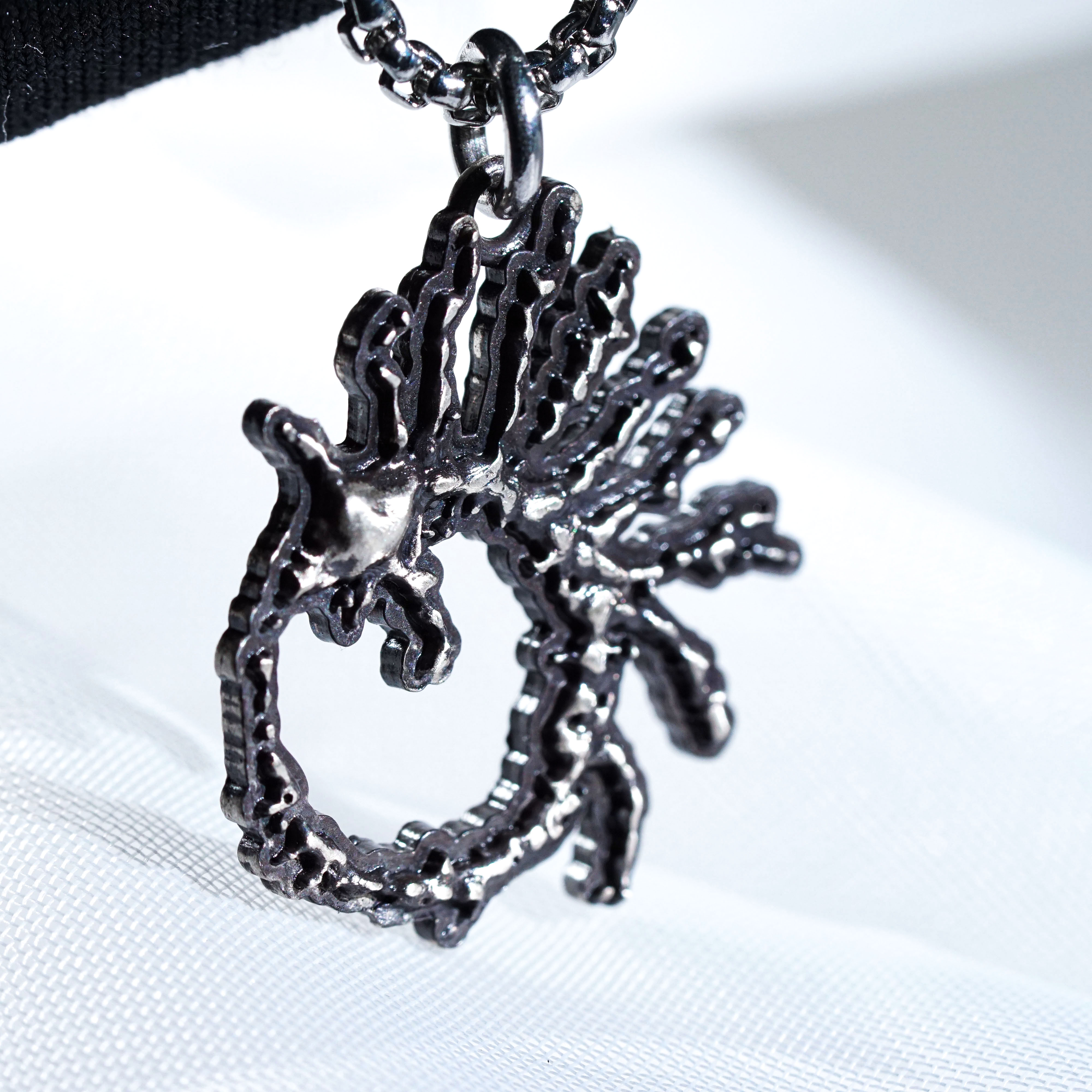 Servants of Death Necklace, Elden Ring Inspired Handmade 950 Silver Pendant, Deathroot Faction Jewelry Gift for Gamers and Collectors