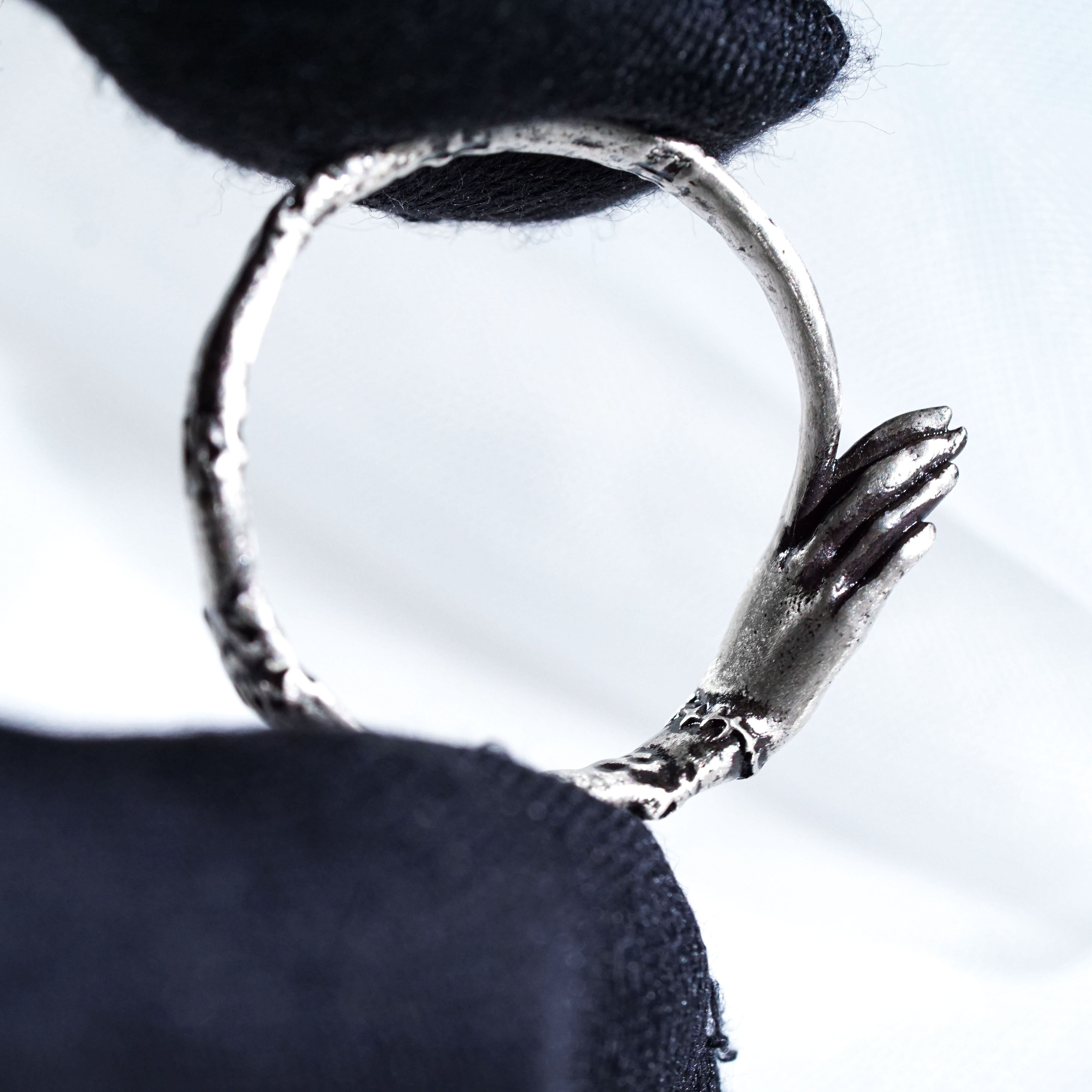 Jack & Sally Hand Couple Ring Set, Nightmare Before Christmas Inspired Stackable Rings, Gothic Halloween Jewelry, Tim Burton Romantic Gift 14 - EternaSilver DSC00886 - EternaSilver