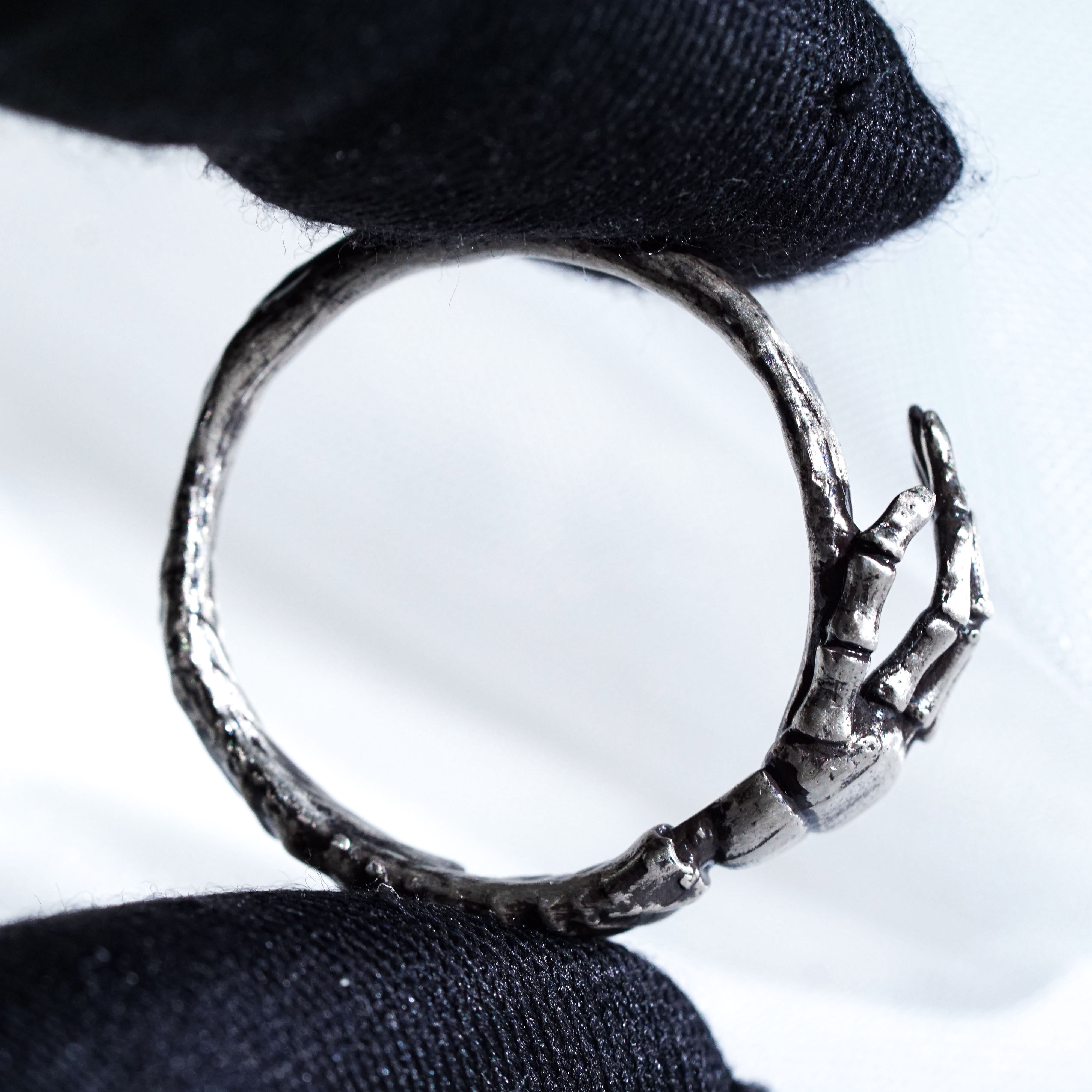 Jack & Sally Hand Couple Ring Set, Nightmare Before Christmas Inspired Stackable Rings, Gothic Halloween Jewelry, Tim Burton Romantic Gift 15 - EternaSilver DSC00887 - EternaSilver