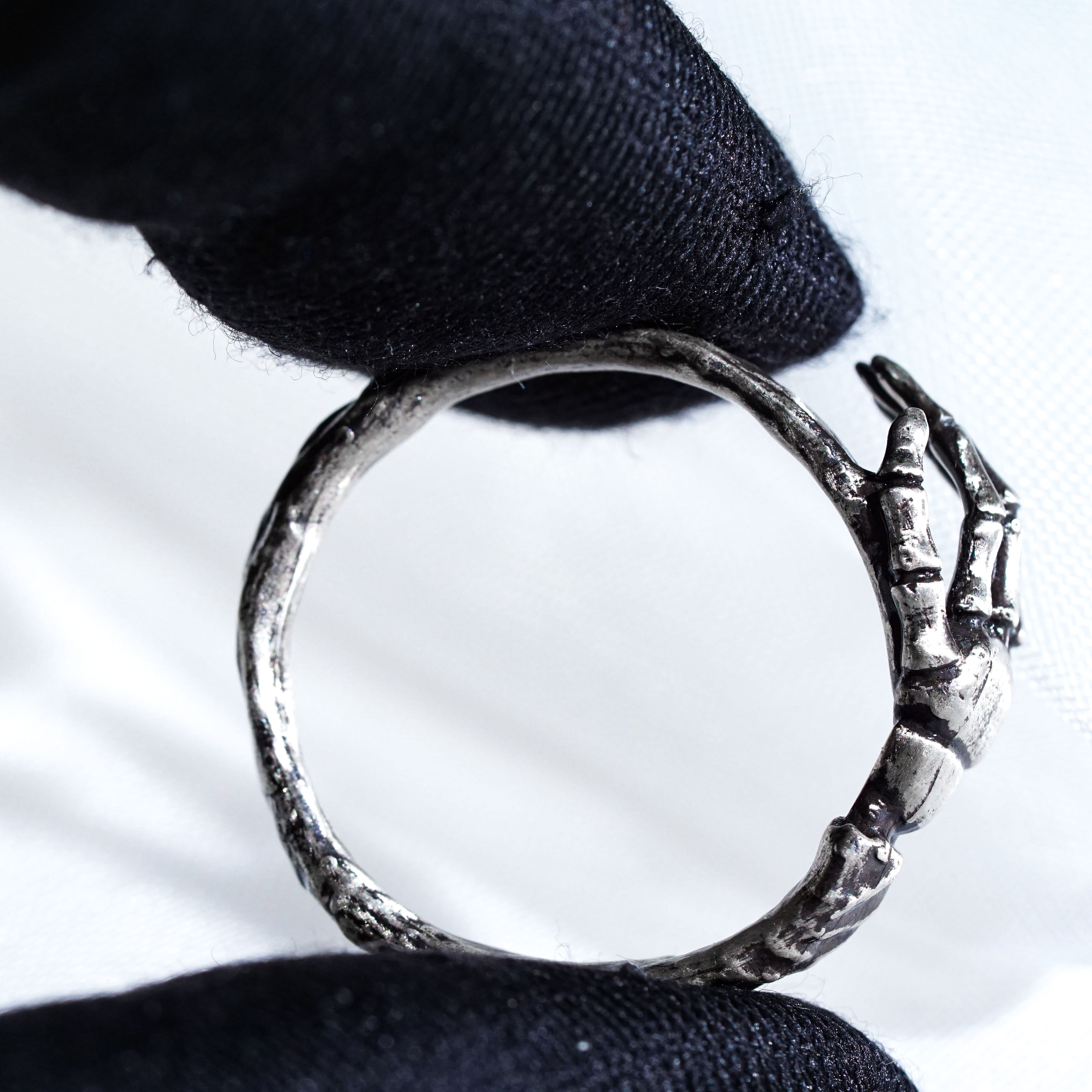 Jack & Sally Hand Couple Ring Set, Nightmare Before Christmas Inspired Stackable Rings, Gothic Halloween Jewelry, Tim Burton Romantic Gift 16 - EternaSilver DSC00888 - EternaSilver