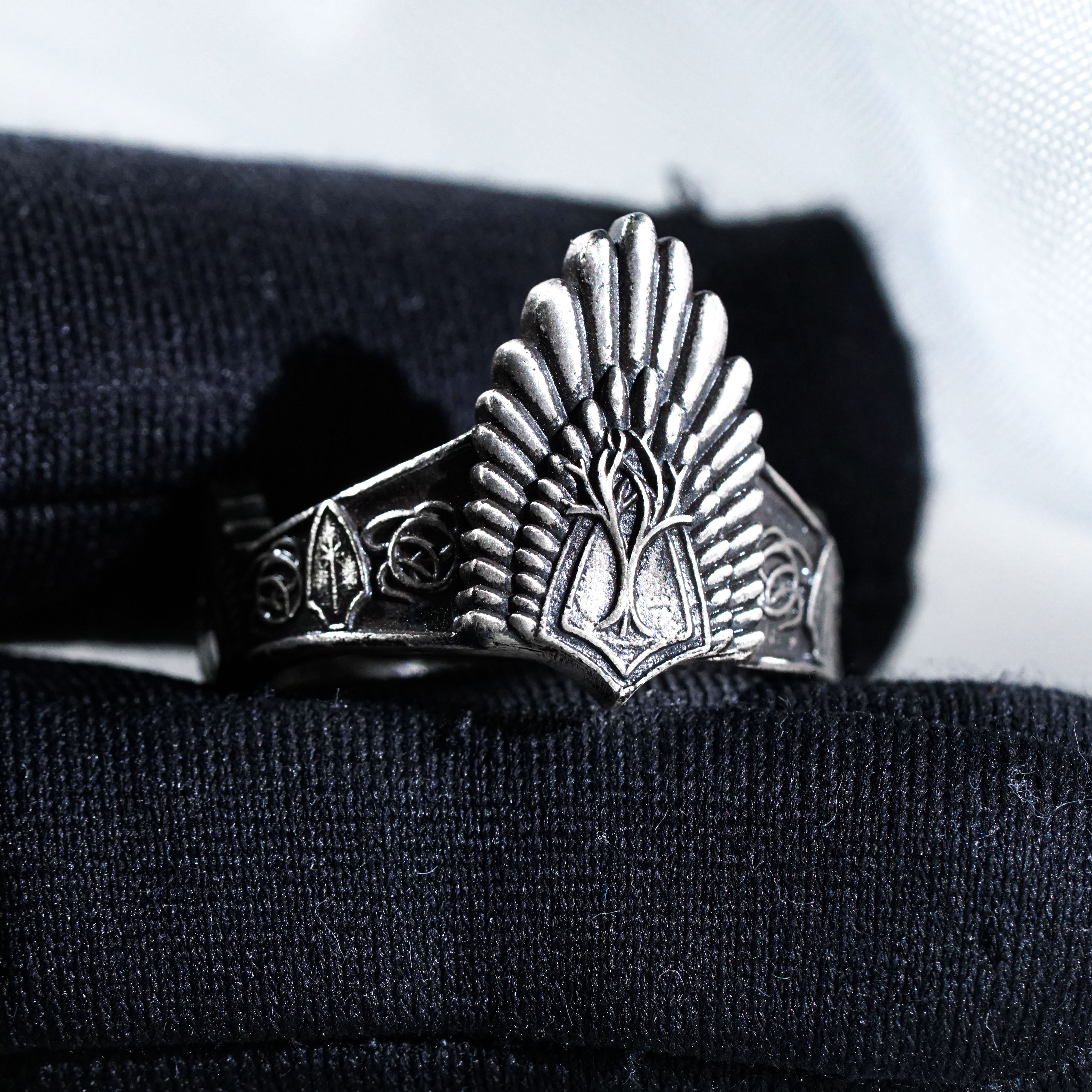 Aragorn Ring, Lord of the Rings Inspired Handmade 950 Silver Ring, King of Gondor Crown Ring, Fantasy Jewelry Gift for LOTR Fans 8 - EternaSilver DSC00910 - EternaSilver