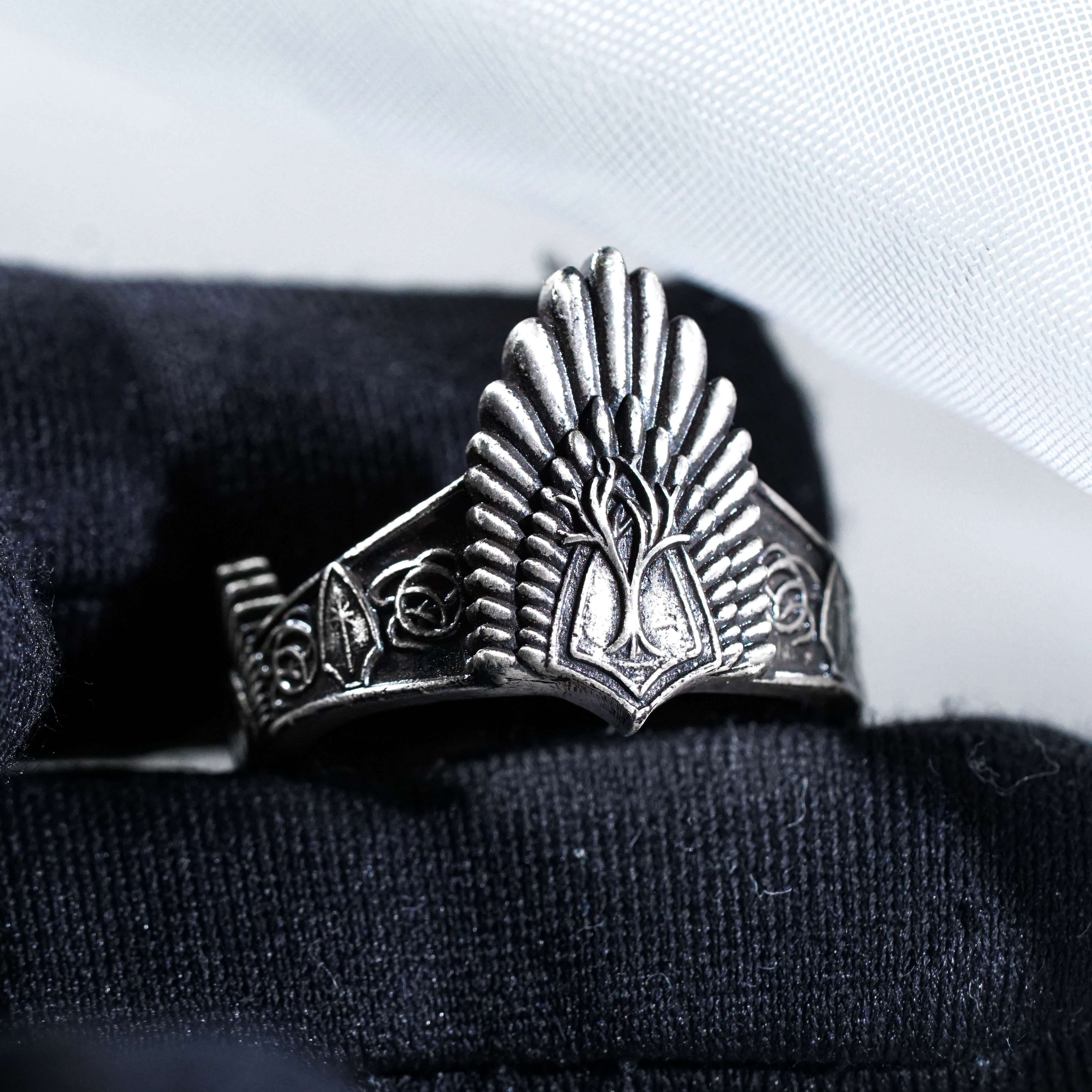 Aragorn Ring, Lord of the Rings Inspired Handmade 950 Silver Ring, King of Gondor Crown Ring, Fantasy Jewelry Gift for LOTR Fans 9 - EternaSilver DSC00911 - EternaSilver