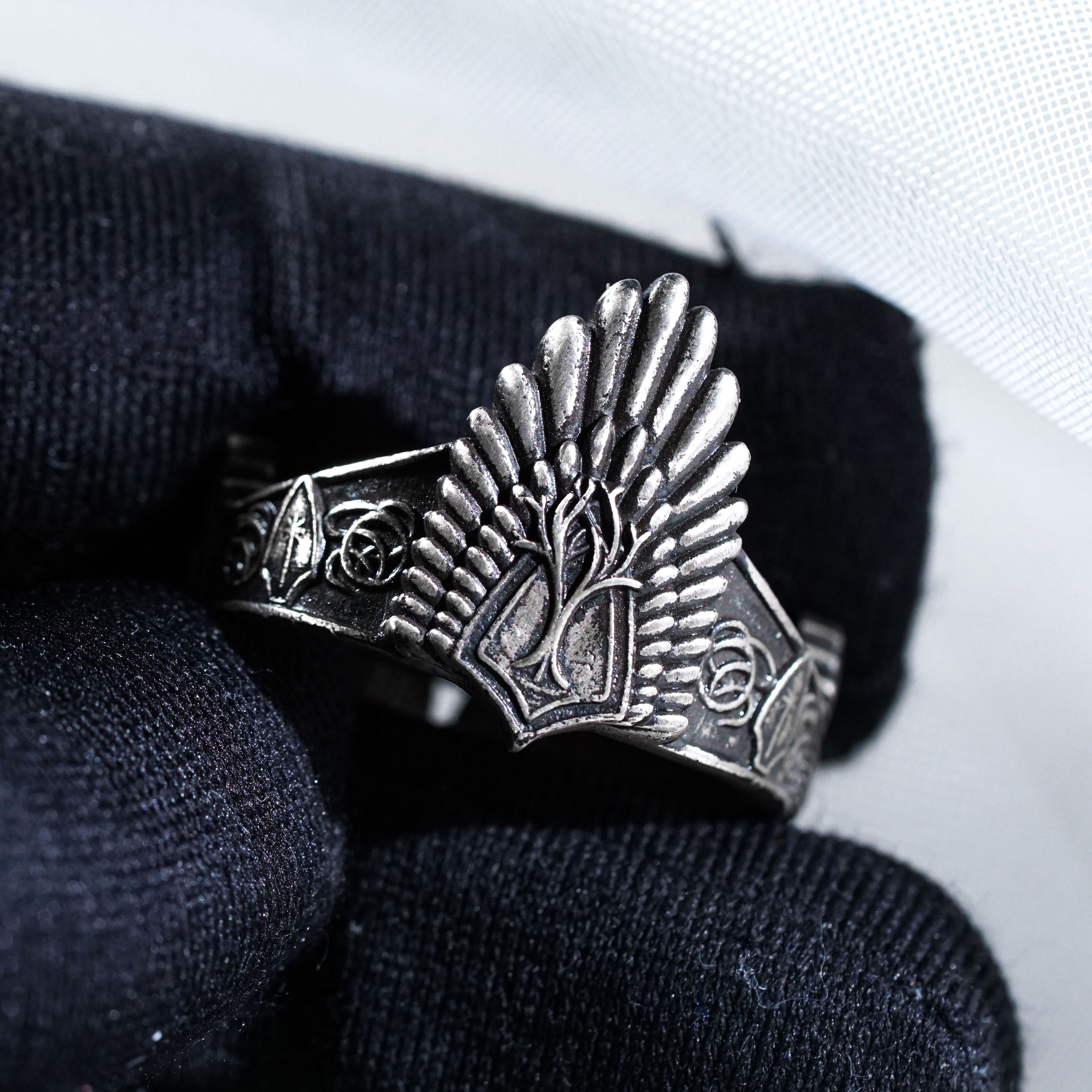 Aragorn Ring, Lord of the Rings Inspired Handmade 950 Silver Ring, King of Gondor Crown Ring, Fantasy Jewelry Gift for LOTR Fans 10 - EternaSilver DSC00912 - EternaSilver