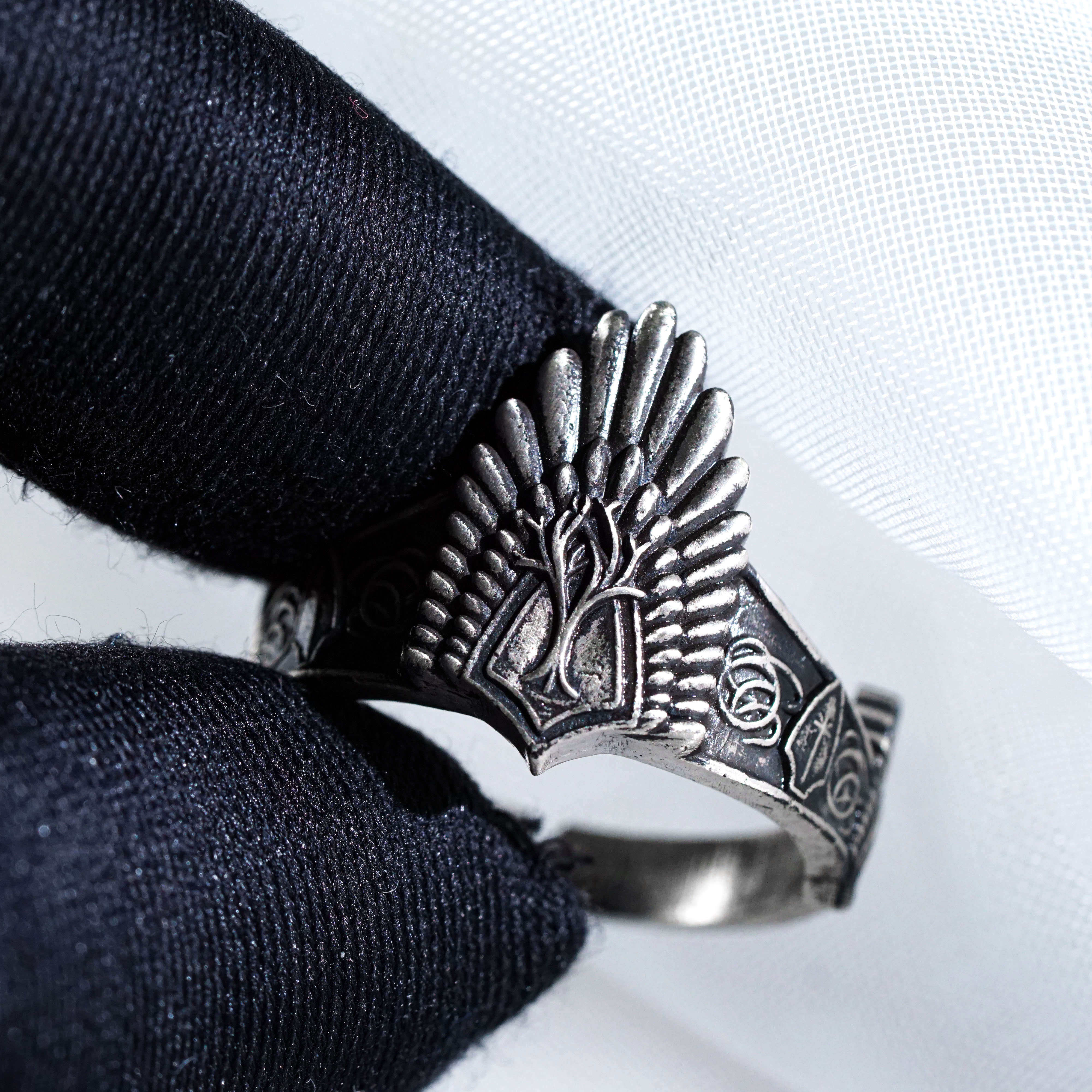 Aragorn Ring, Lord of the Rings Inspired Handmade 950 Silver Ring, King of Gondor Crown Ring, Fantasy Jewelry Gift for LOTR Fans 12 - EternaSilver DSC00914 - EternaSilver