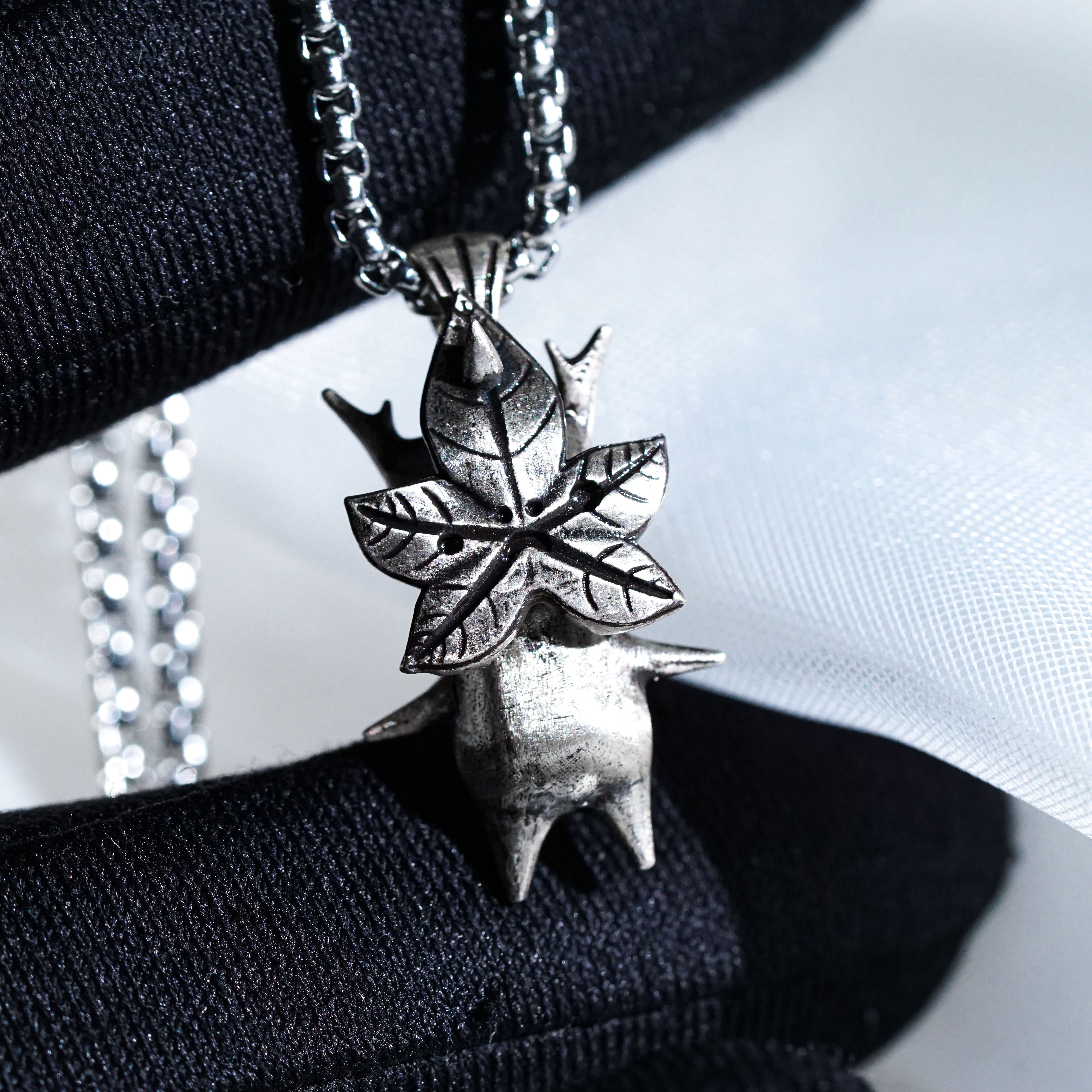 Koroks Necklace, The Legend of Zelda Inspired Handmade 950 Silver Pendant, Forest Spirit Jewelry Gift for Gamers and Collectors 8 - EternaSilver DSC00931 - EternaSilver