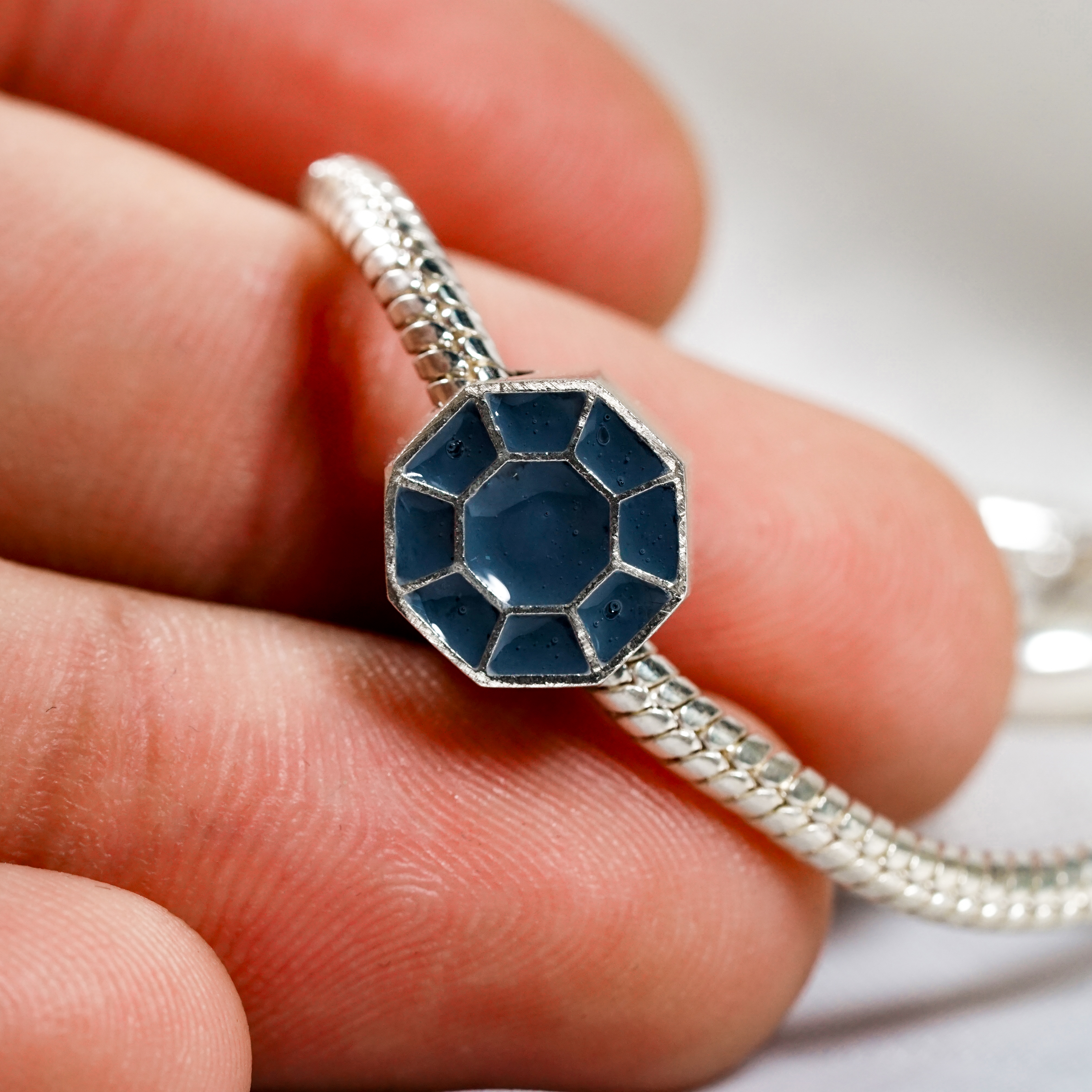 Pokémon Boulder Badge Charm, Custom Handmade 950 Silver Pandora Style Bead, Pokémon Gym Badge Jewelry Gift for Collectors and Fans 10 - EternaSilver DSC04612 - EternaSilver