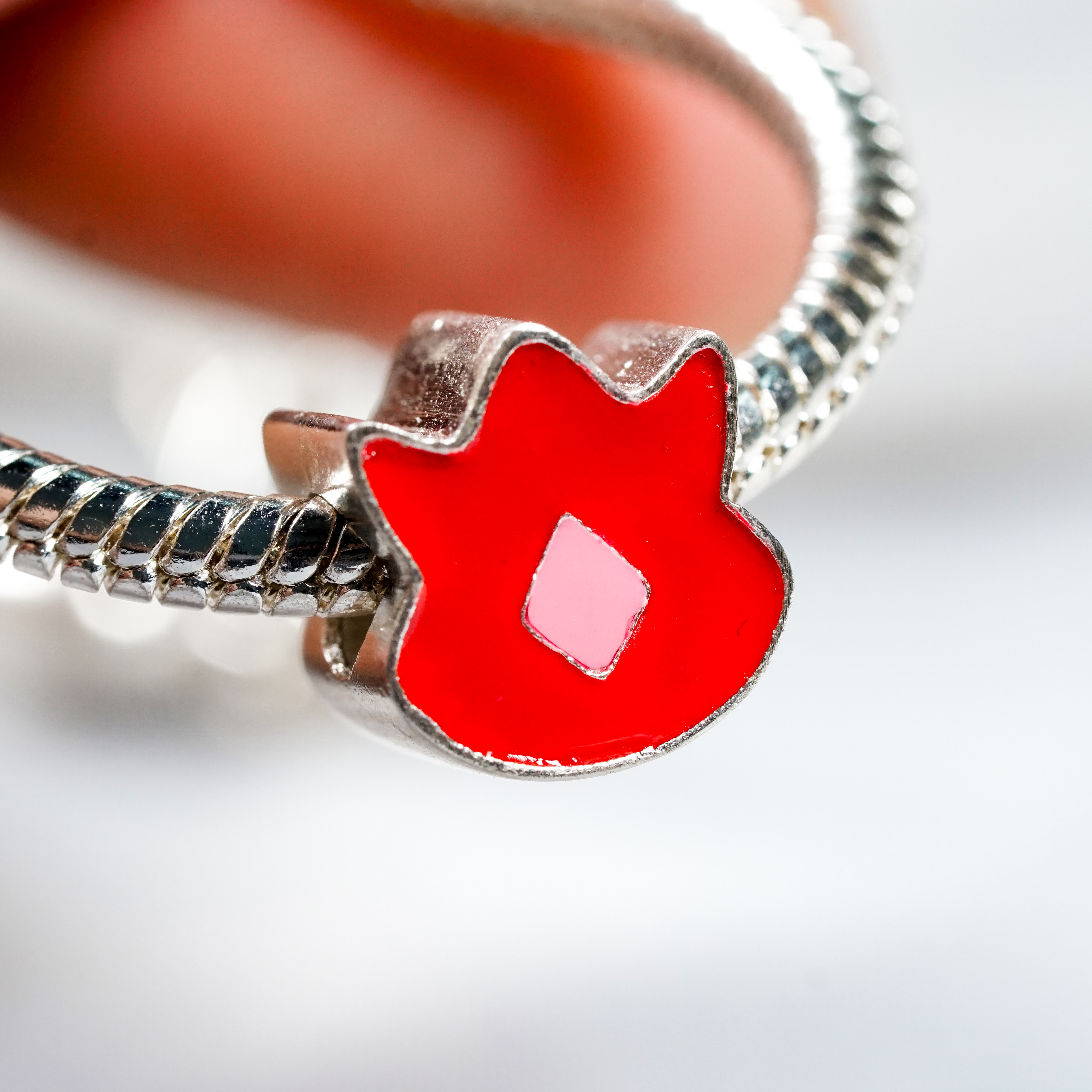 Pokémon Volcano Badge Charm, Custom Handmade 950 Silver Pandora Style Bead, Pokémon Gym Badge Jewelry Gift for Collectors and Fans 10 - EternaSilver DSC04623 - EternaSilver