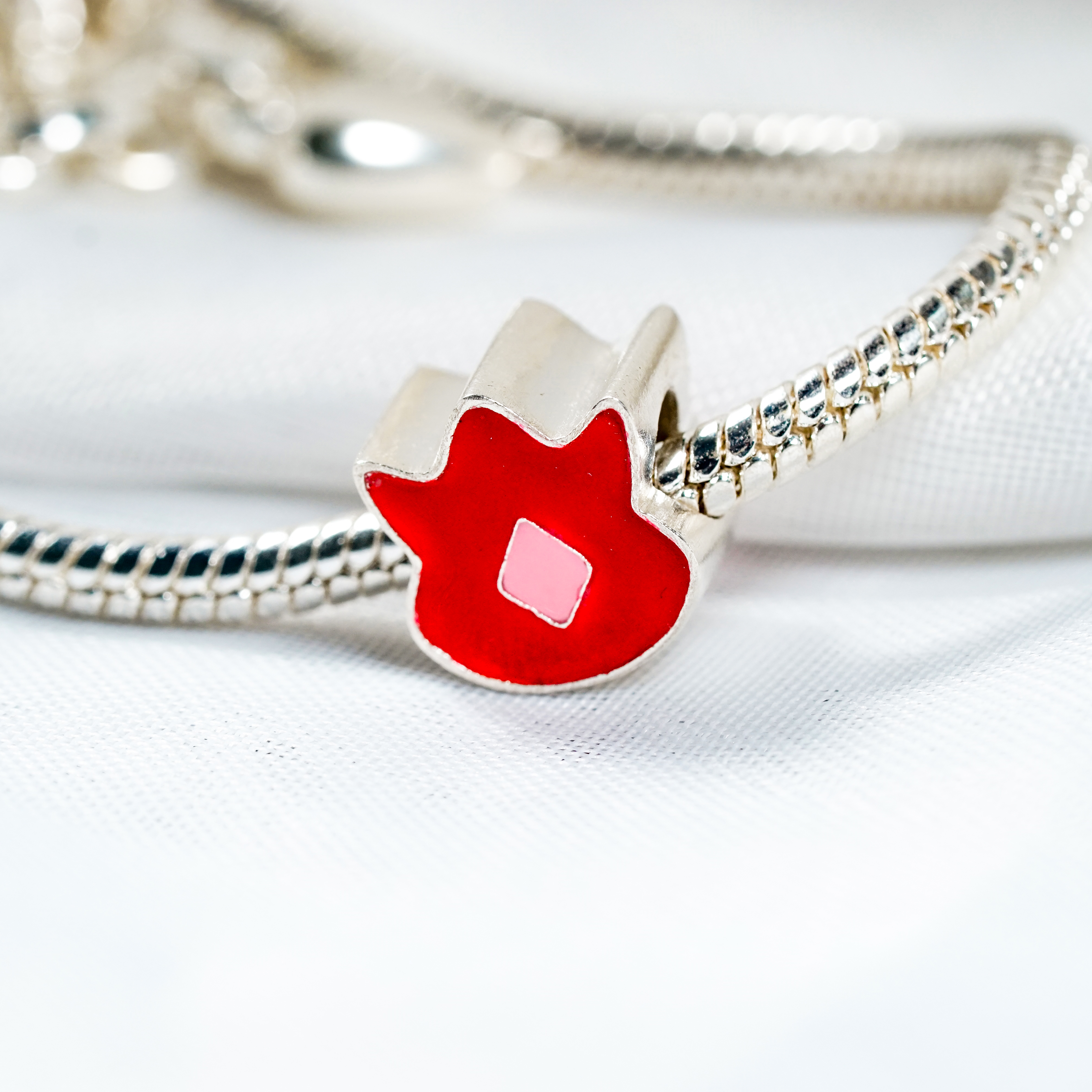 Pokémon Volcano Badge Charm, Custom Handmade 950 Silver Pandora Style Bead, Pokémon Gym Badge Jewelry Gift for Collectors and Fans